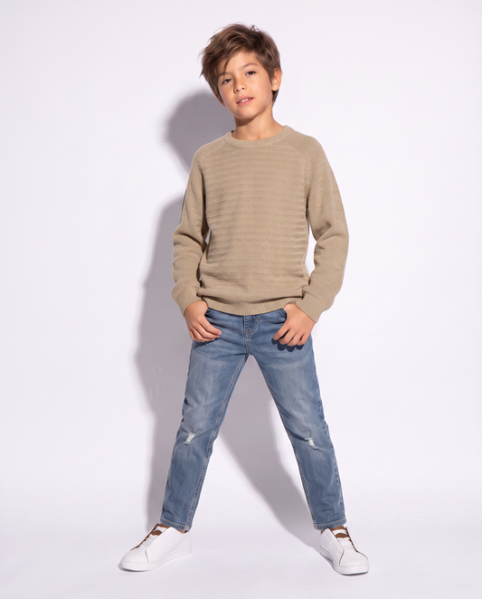 Maglia raglan comoda in due colori - Beige scuro