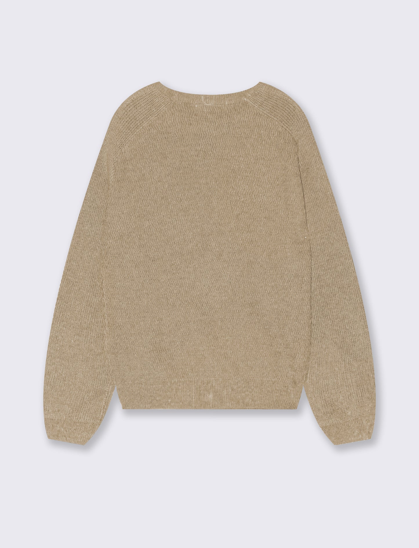 Comfortable two-color raglan sweater - Beige
