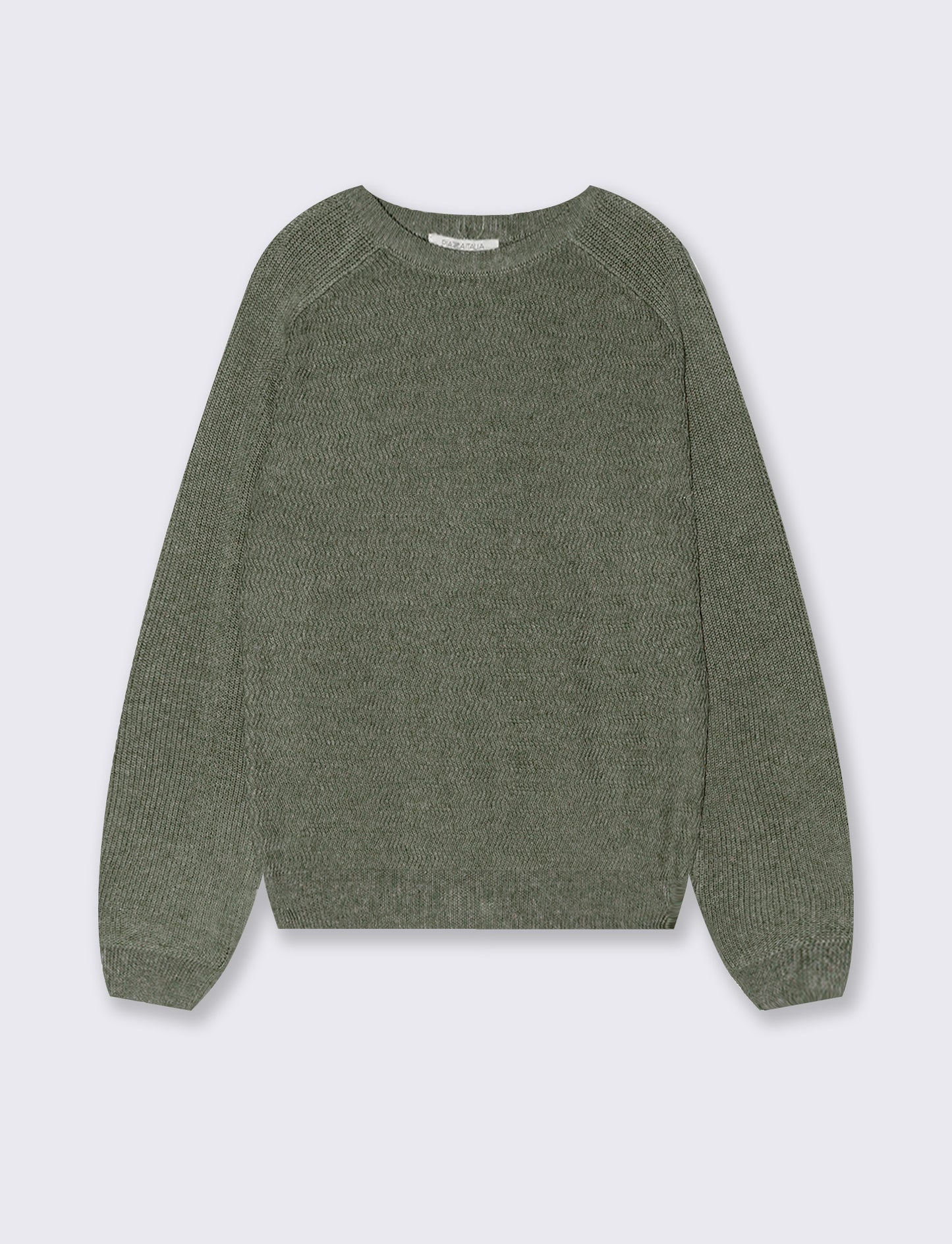 Comfortable two-color raglan sweater - Green