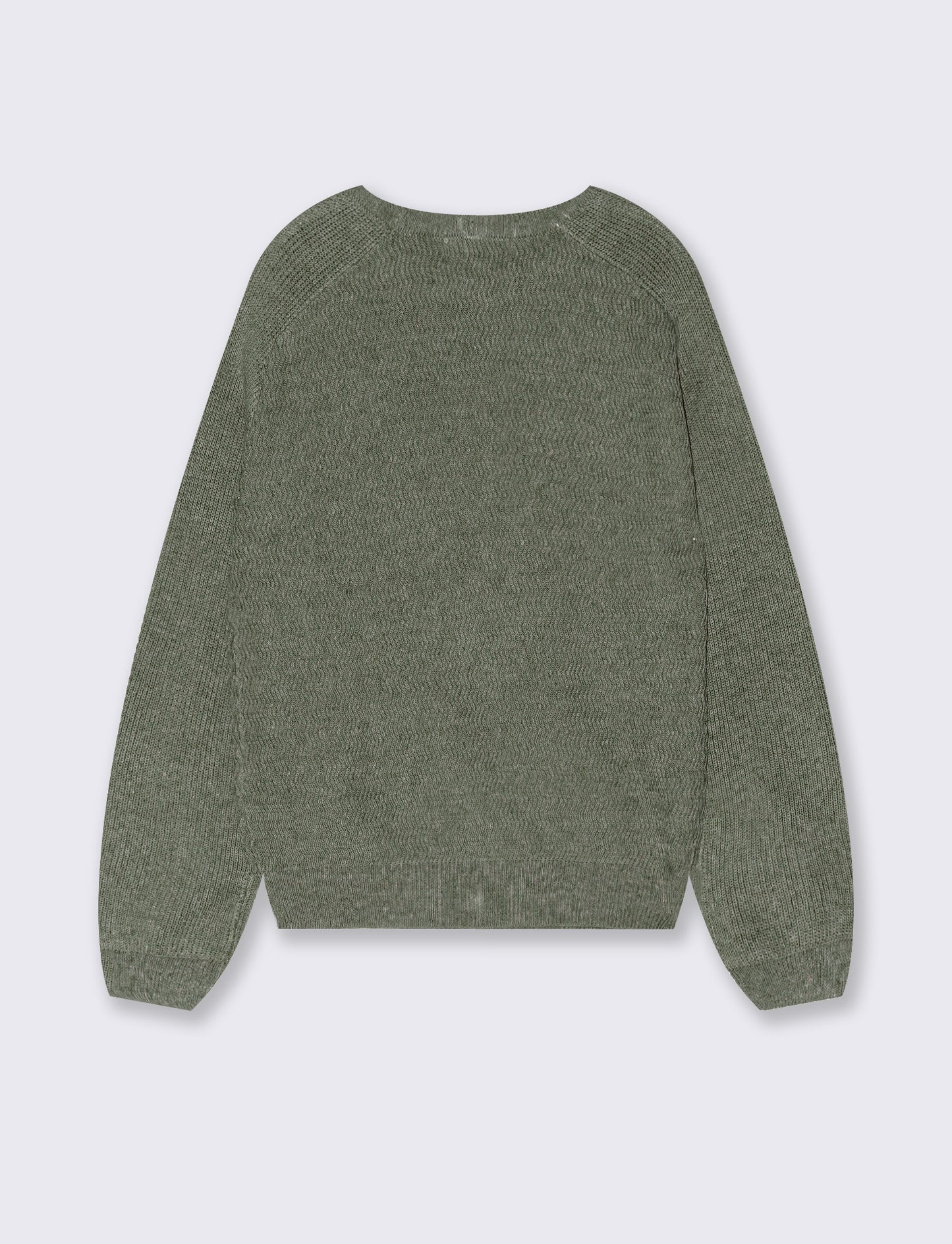 Comfortable two-color raglan sweater - Green