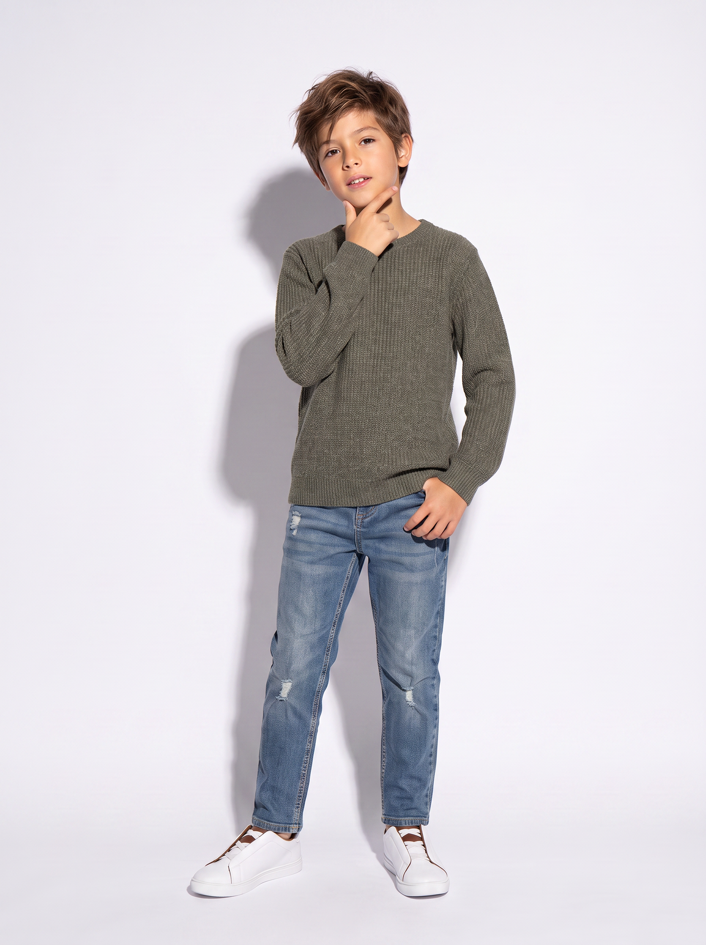 Maglioncino in maglia comodo e versatile - Verde militare