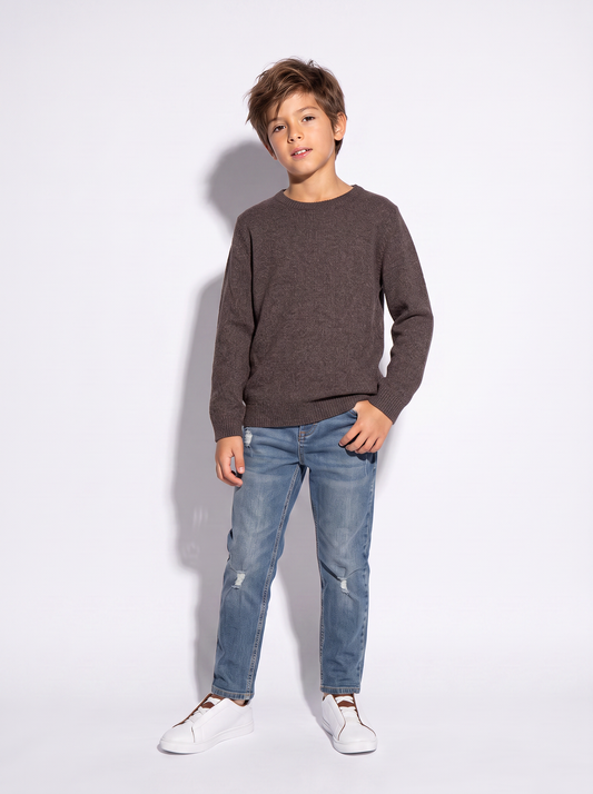 Comfortable and versatile knitted sweater - Brown