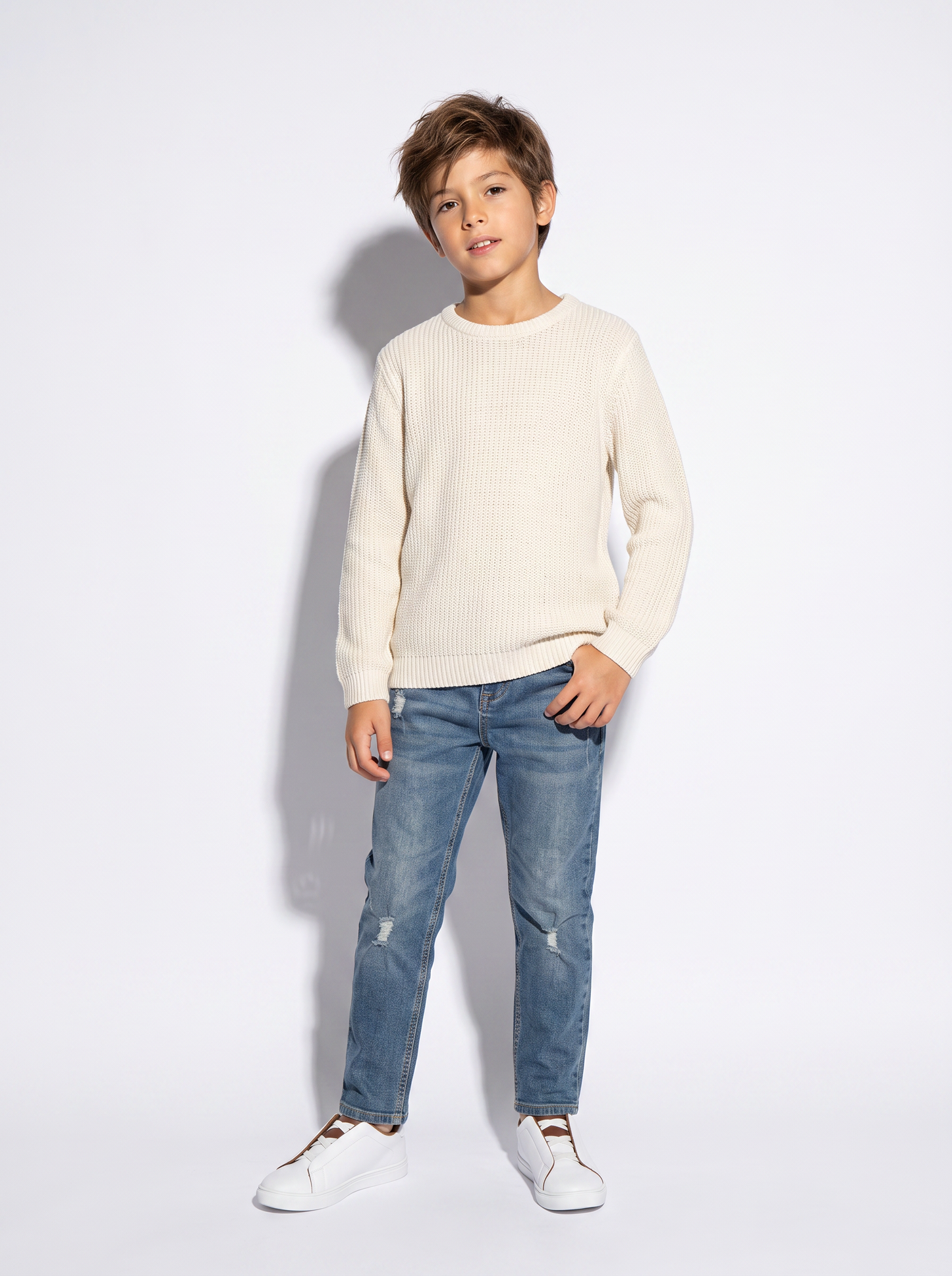 Maglioncino in maglia comodo e versatile - Beige