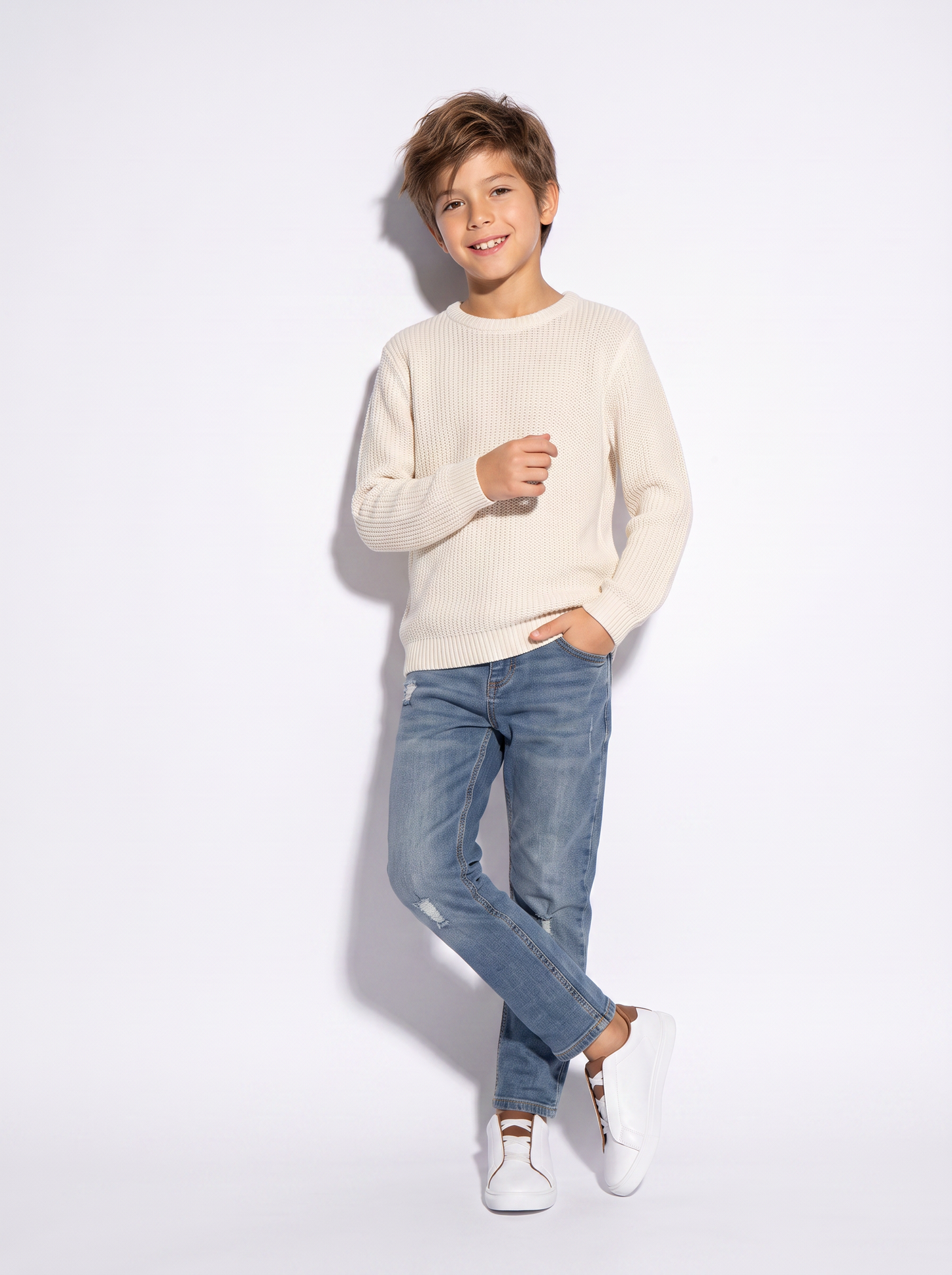 Maglioncino in maglia comodo e versatile - Beige