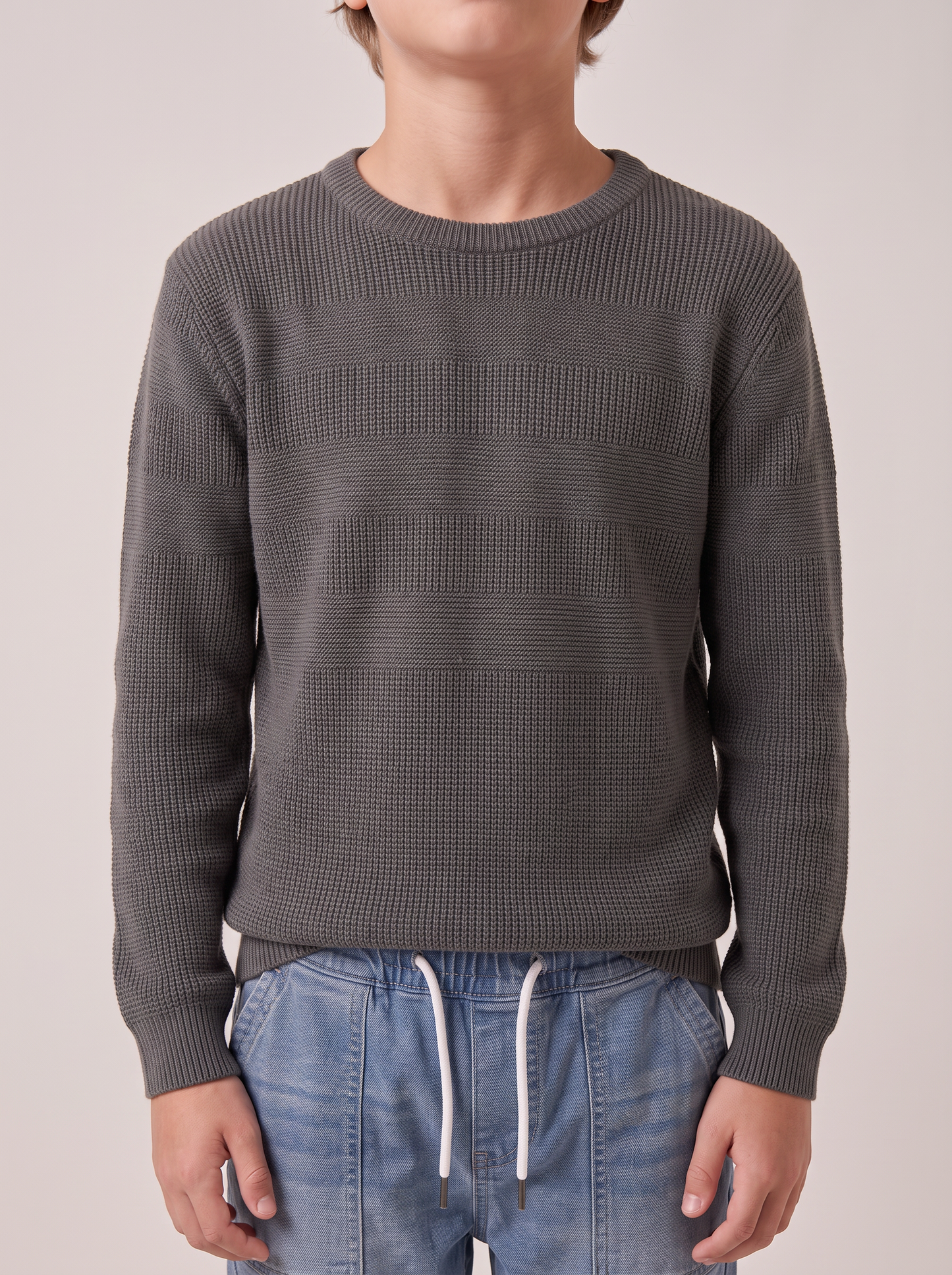 Cotton blend crew neck sweater - Green