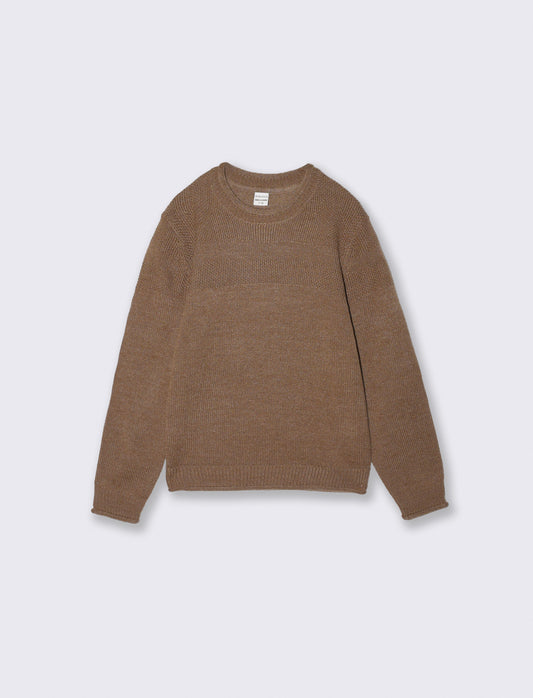 Maglione girocollo in misto cotone - Marrone chiaro