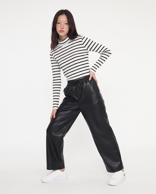 Striped cotton ribbed pullover - White
