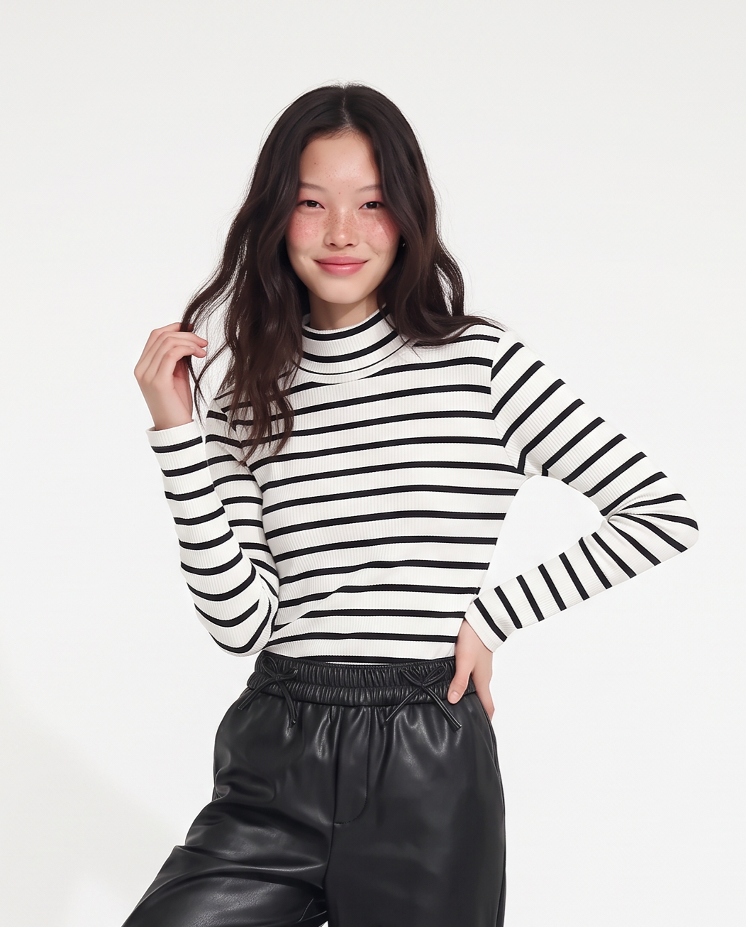 Striped cotton ribbed pullover - White