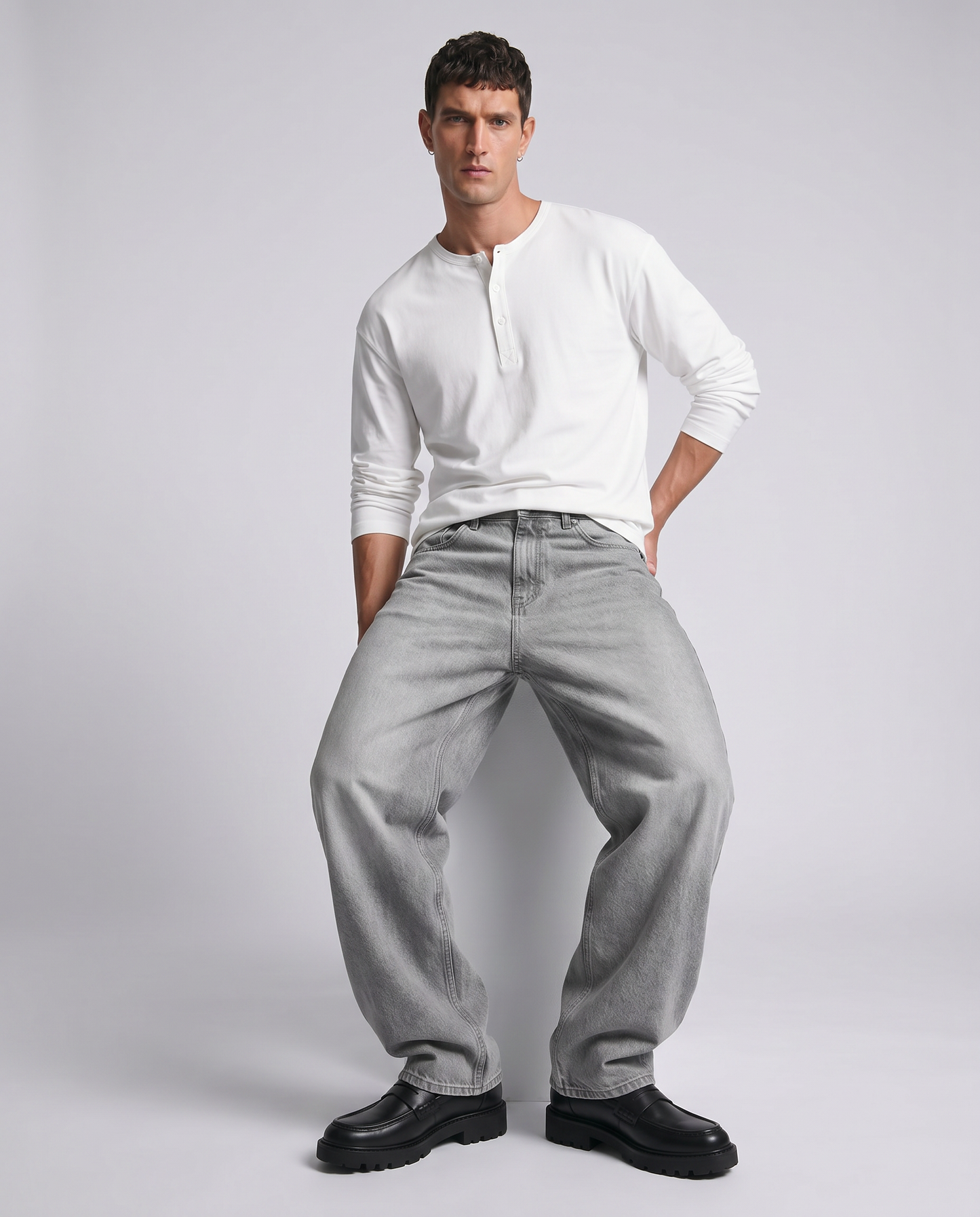 Jeans extra baggy fit grigio medio - Grigio