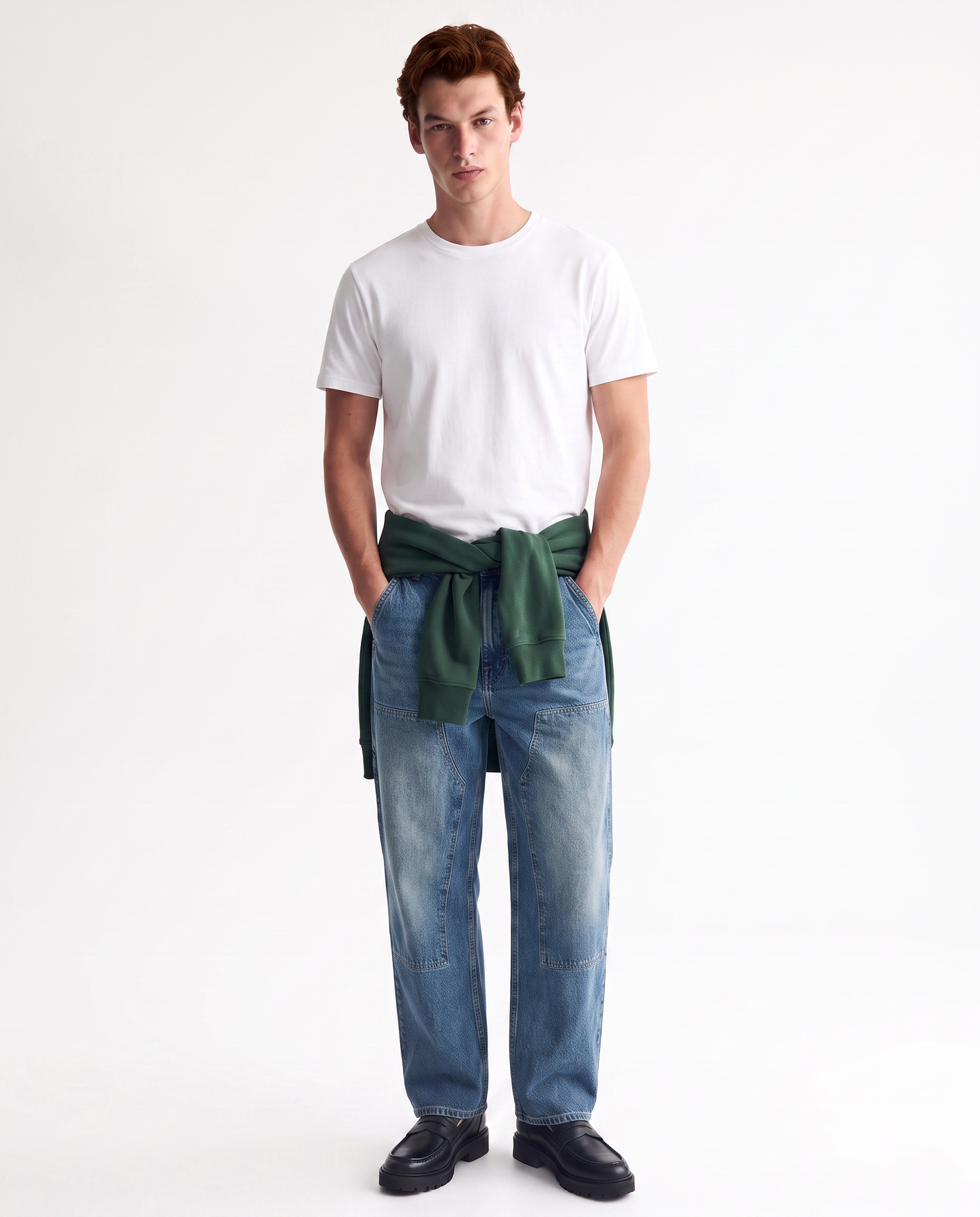 Jeans Baggy Carpenter Fit Blu Medio - Denim