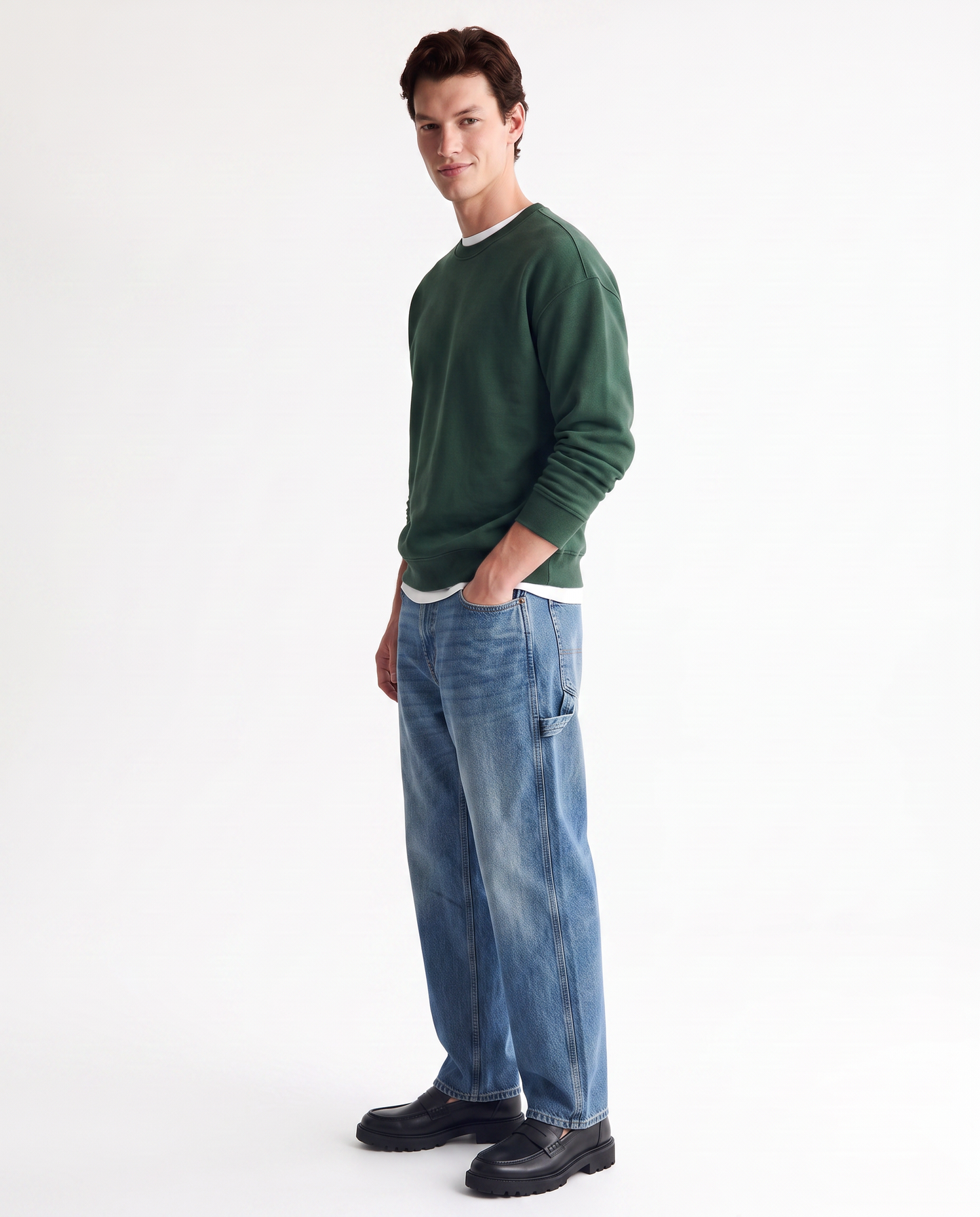 Jeans Baggy Carpenter Fit Blu Medio - Denim