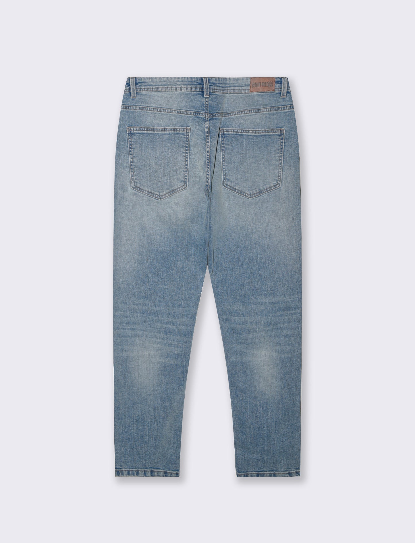 Jeans slim tapered fit blu chiaro effetto slavato - Denim