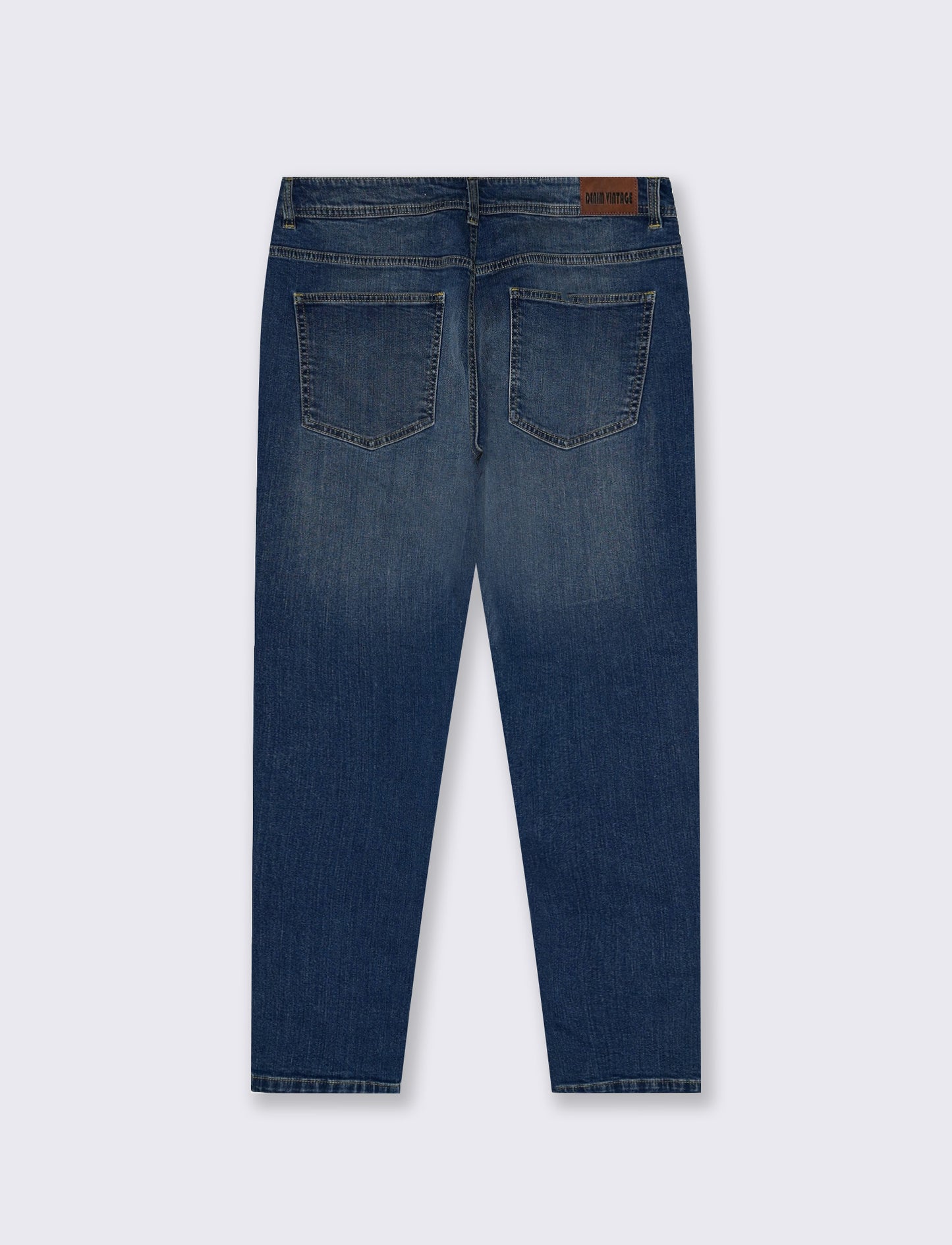 Medium blue slim tapered fit jeans with a distressed effect - Blue
