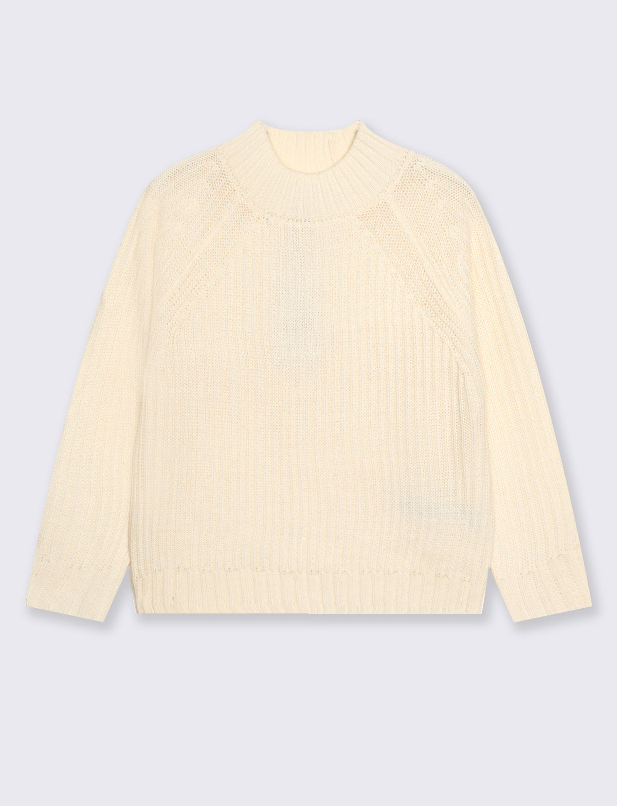 Maglione Collo Dolce Vita Maniche Lunghe - Bianco latte