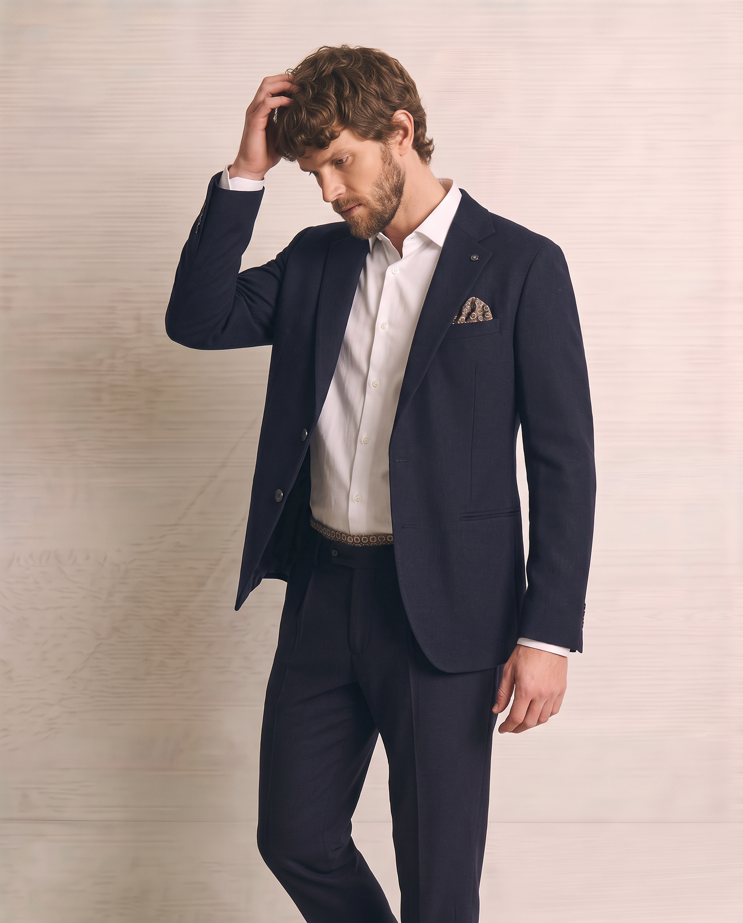 Blazer Formal Fit con Colletto a Revers - Blu