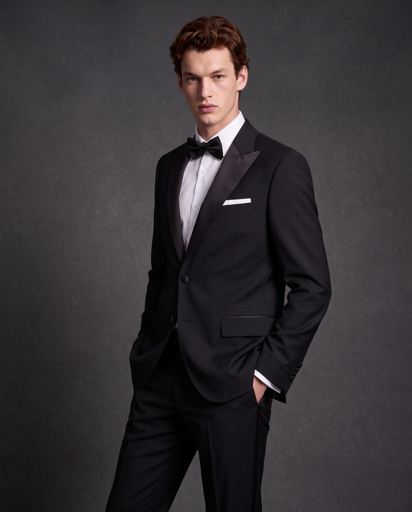 Smoking Blazer with Satin Lapel - Black