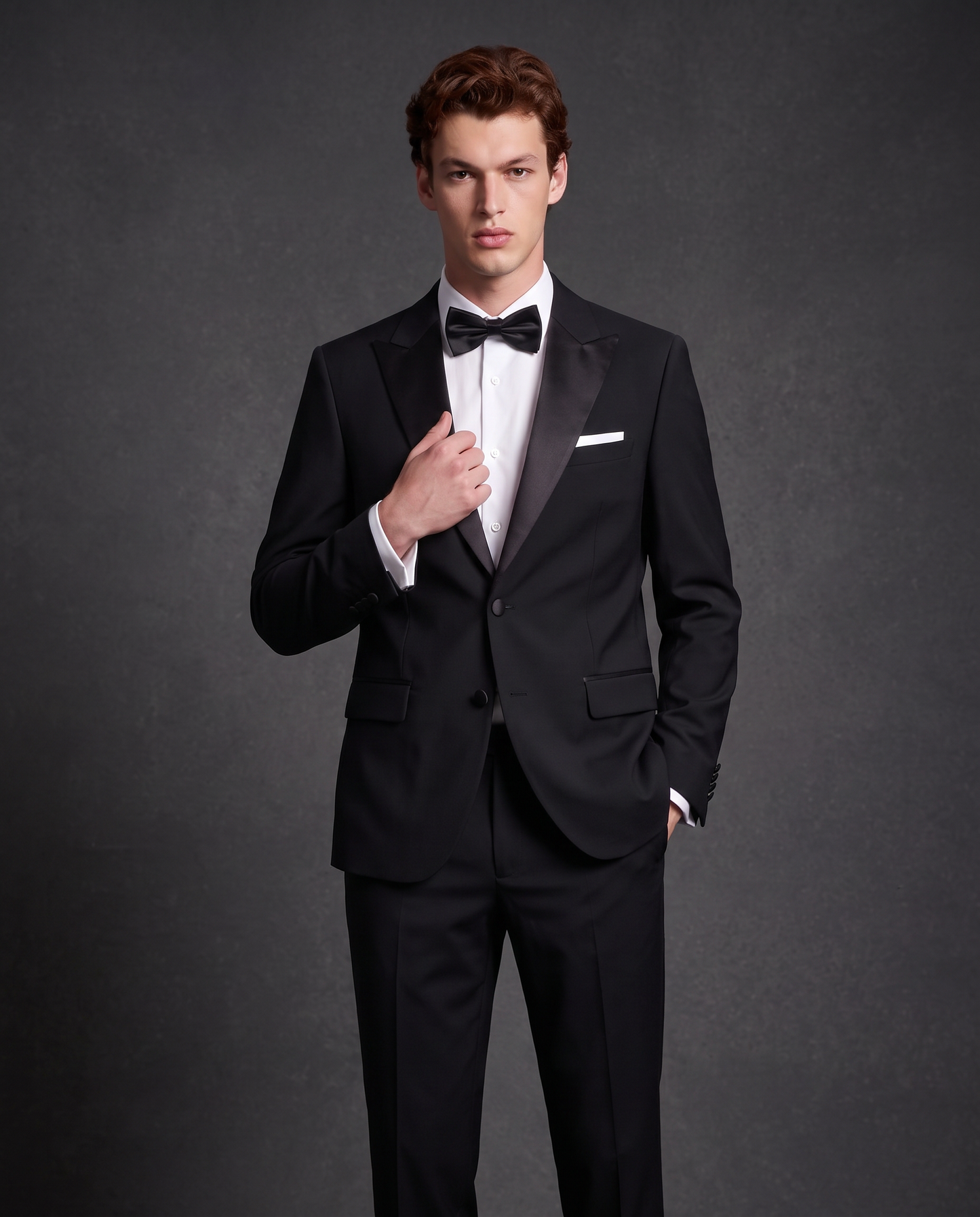 Smoking Blazer with Satin Lapel - Black
