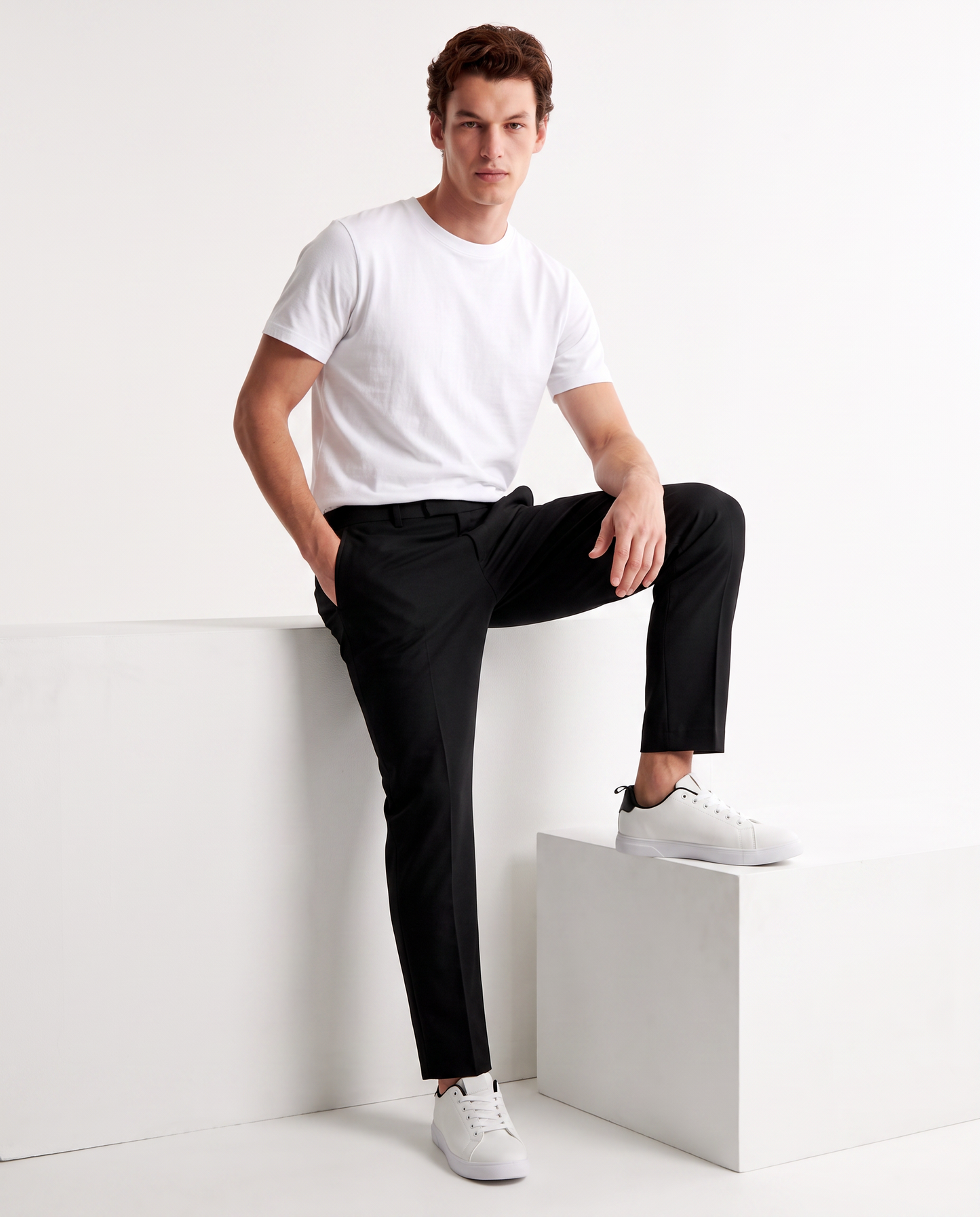 Pantaloni da smoking formal fit eleganti - Nero