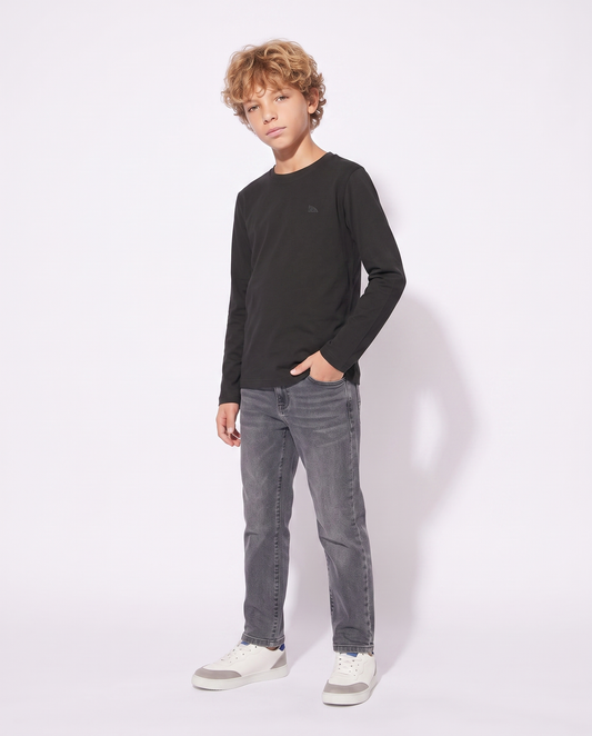 Long sleeve cotton t-shirt - Black