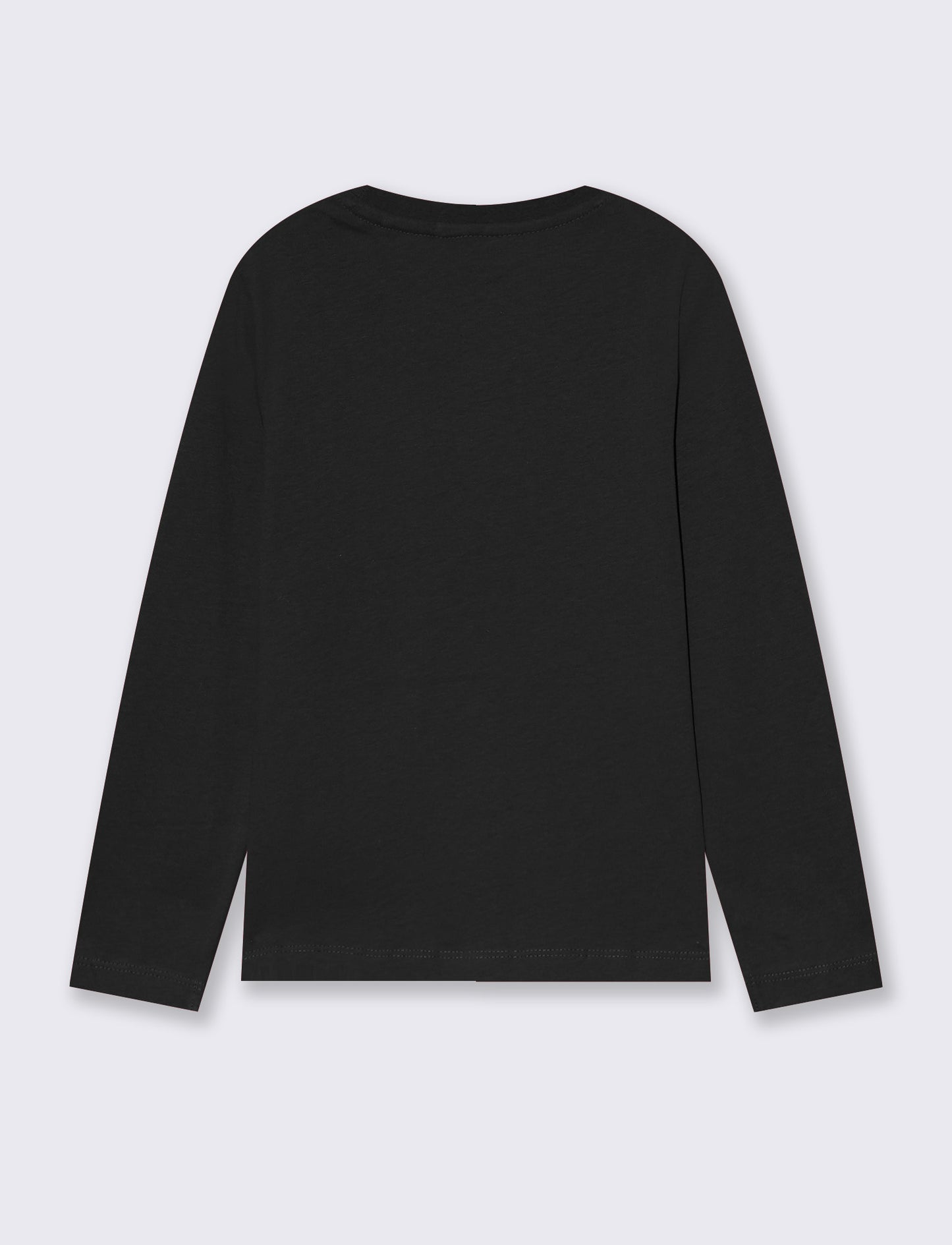 T-shirt manica lunga in cotone caldo - Nero