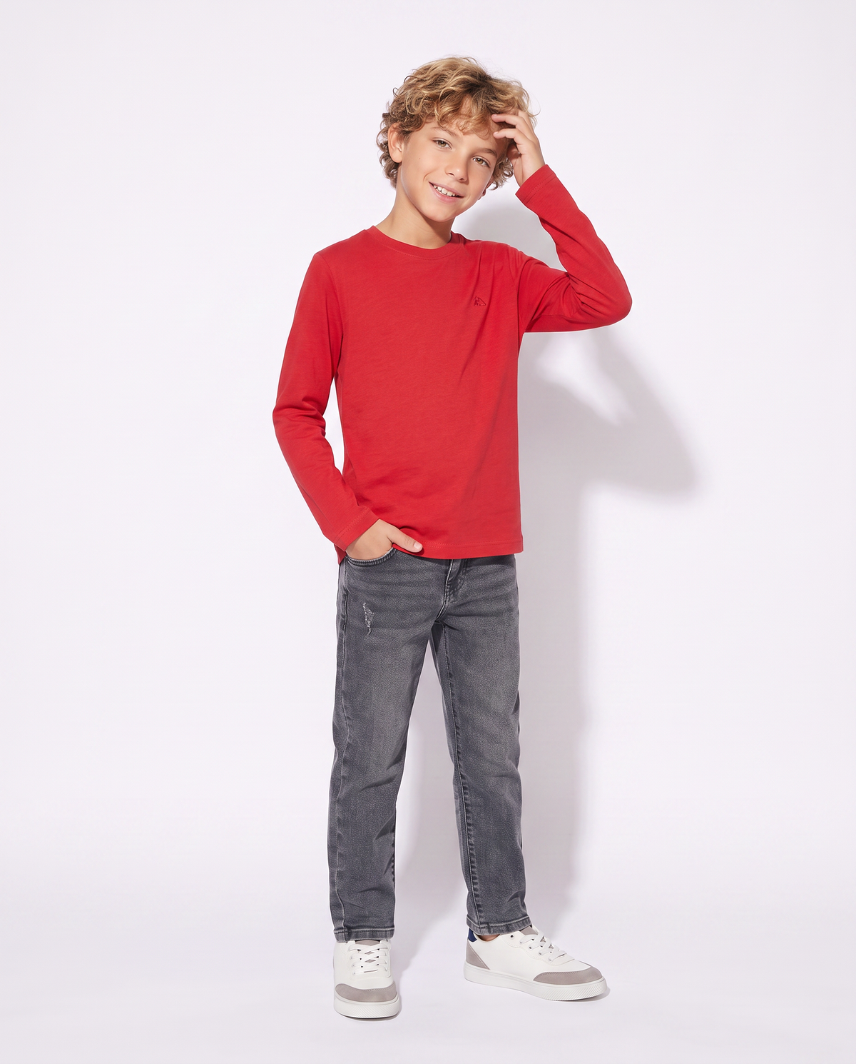 Long sleeve cotton t-shirt - Red
