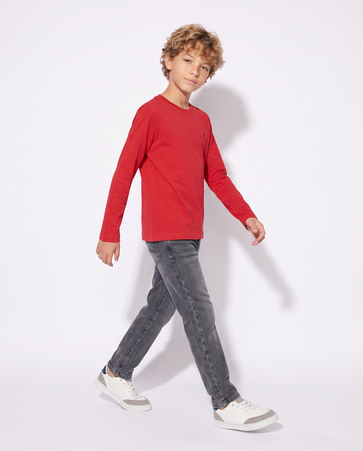 Long sleeve cotton t-shirt - Red
