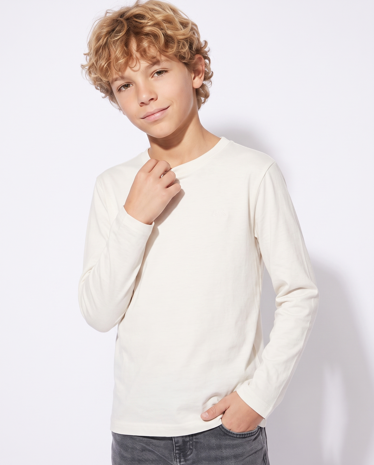Long sleeve cotton t-shirt - White