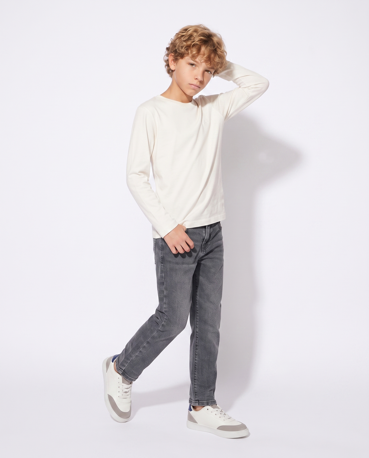 Long sleeve cotton t-shirt - White