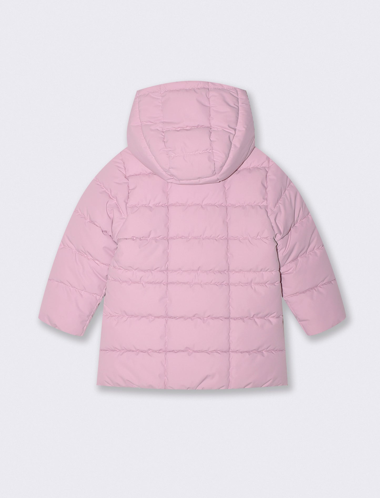 Long coat with hood and patch - Pink