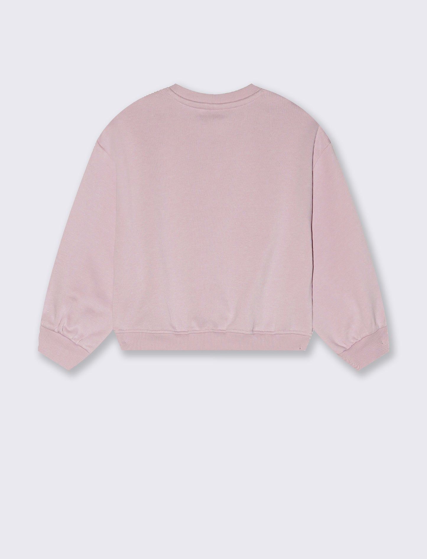 Girls' Crewneck Sweatshirt with Embroidery - Pink