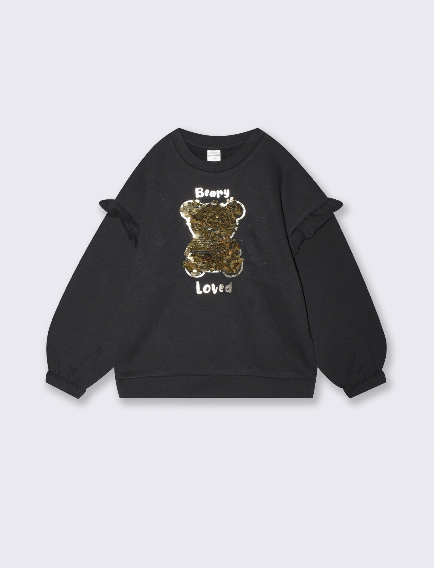 Winter sweatshirt with shiny sequins - Black