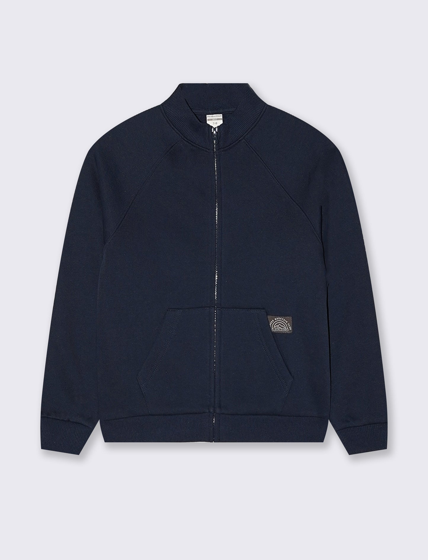 Felpa con zip e tascone frontale - Blu