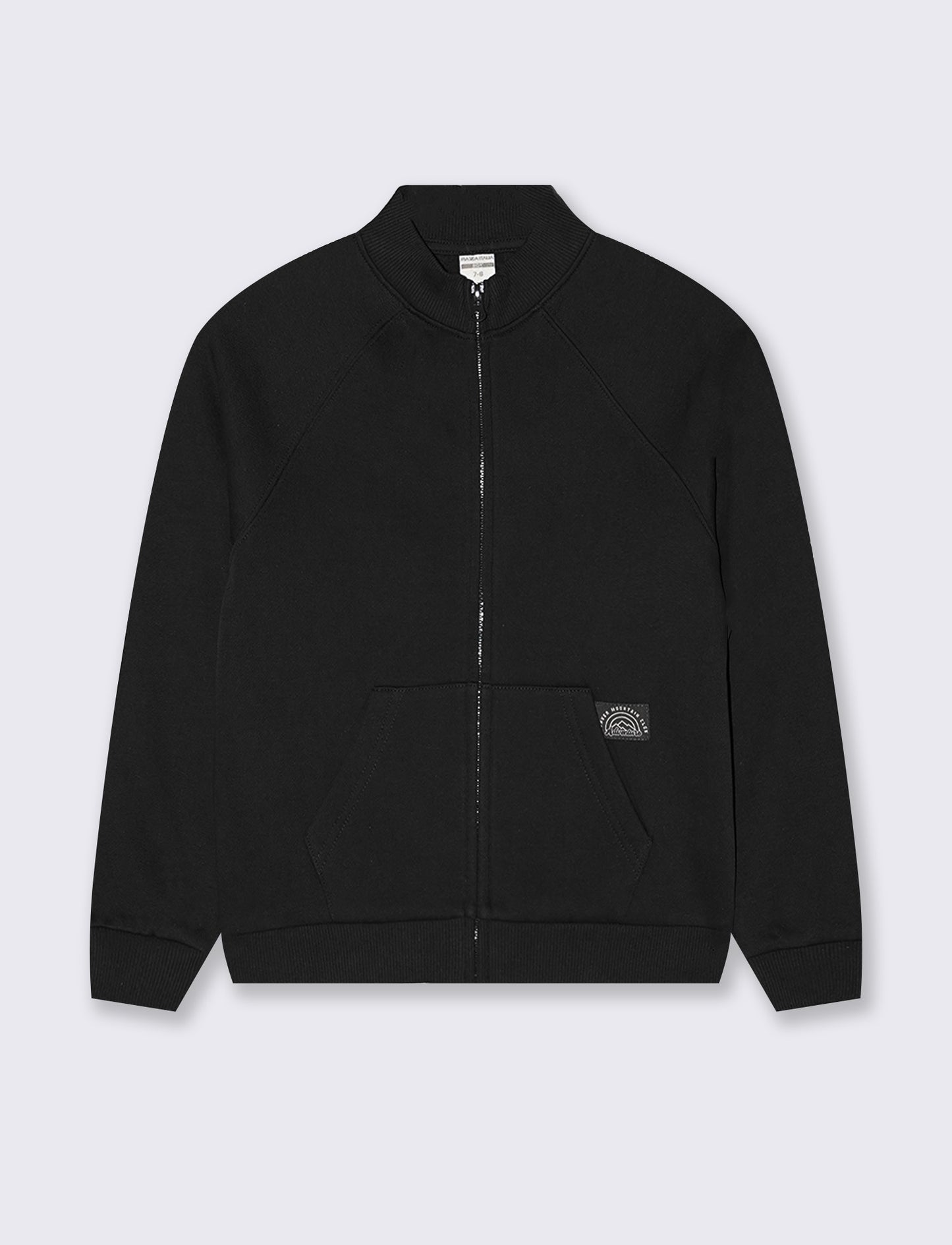 Felpa con zip e tascone frontale - Nero