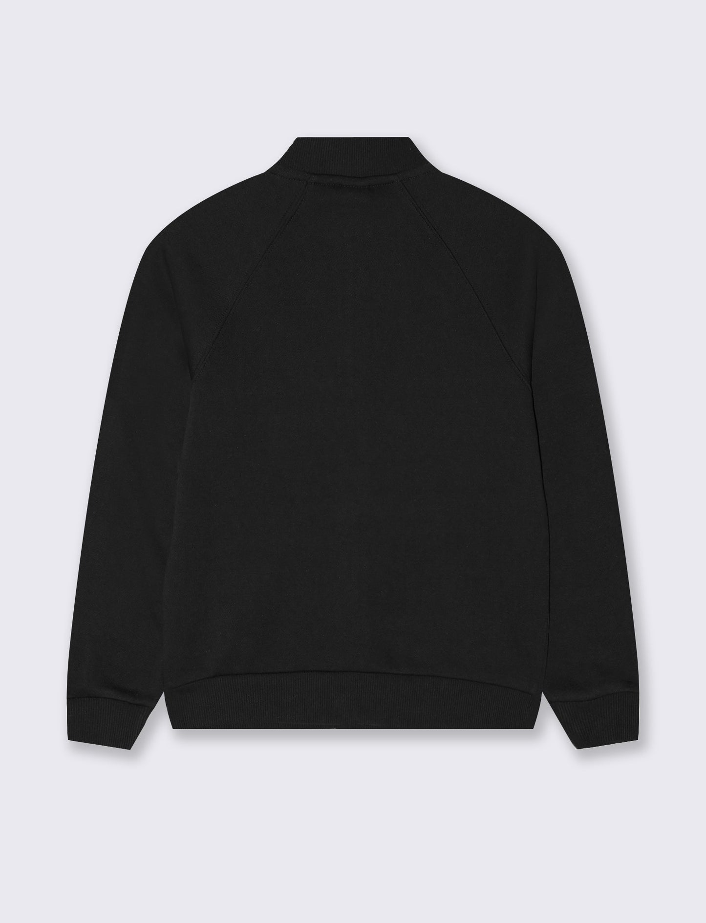 Felpa con zip e tascone frontale - Nero