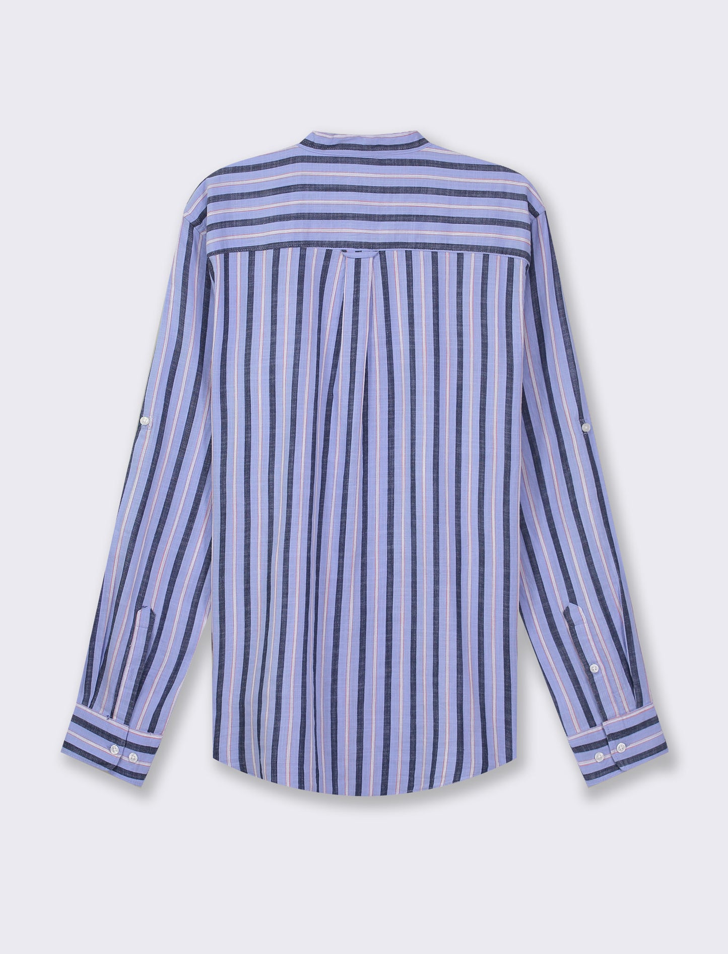 Regular Fit Cotton Blend Long Sleeve Shirt with French Collar - Sky blue