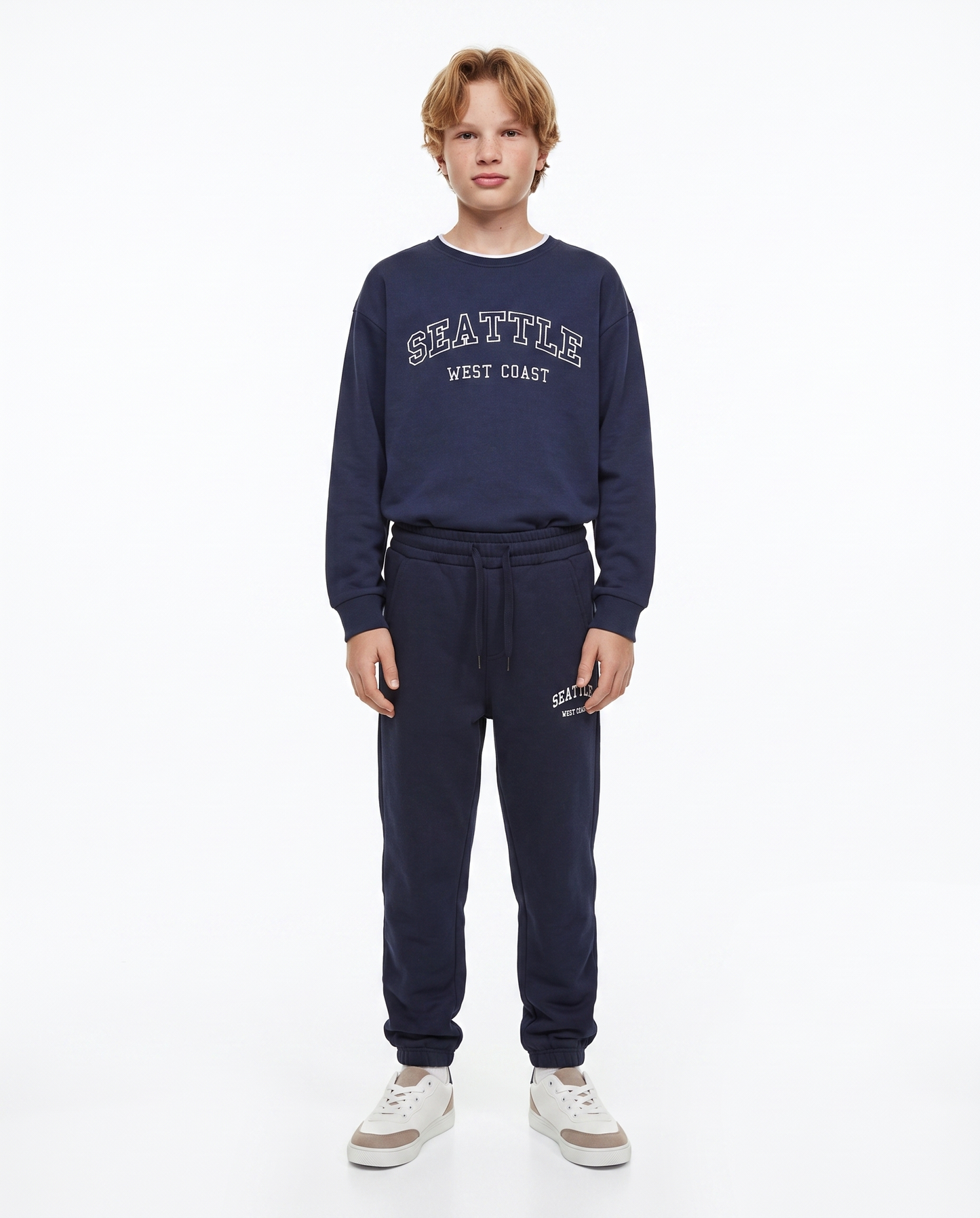 College joggers with embroidery and pockets - Blue