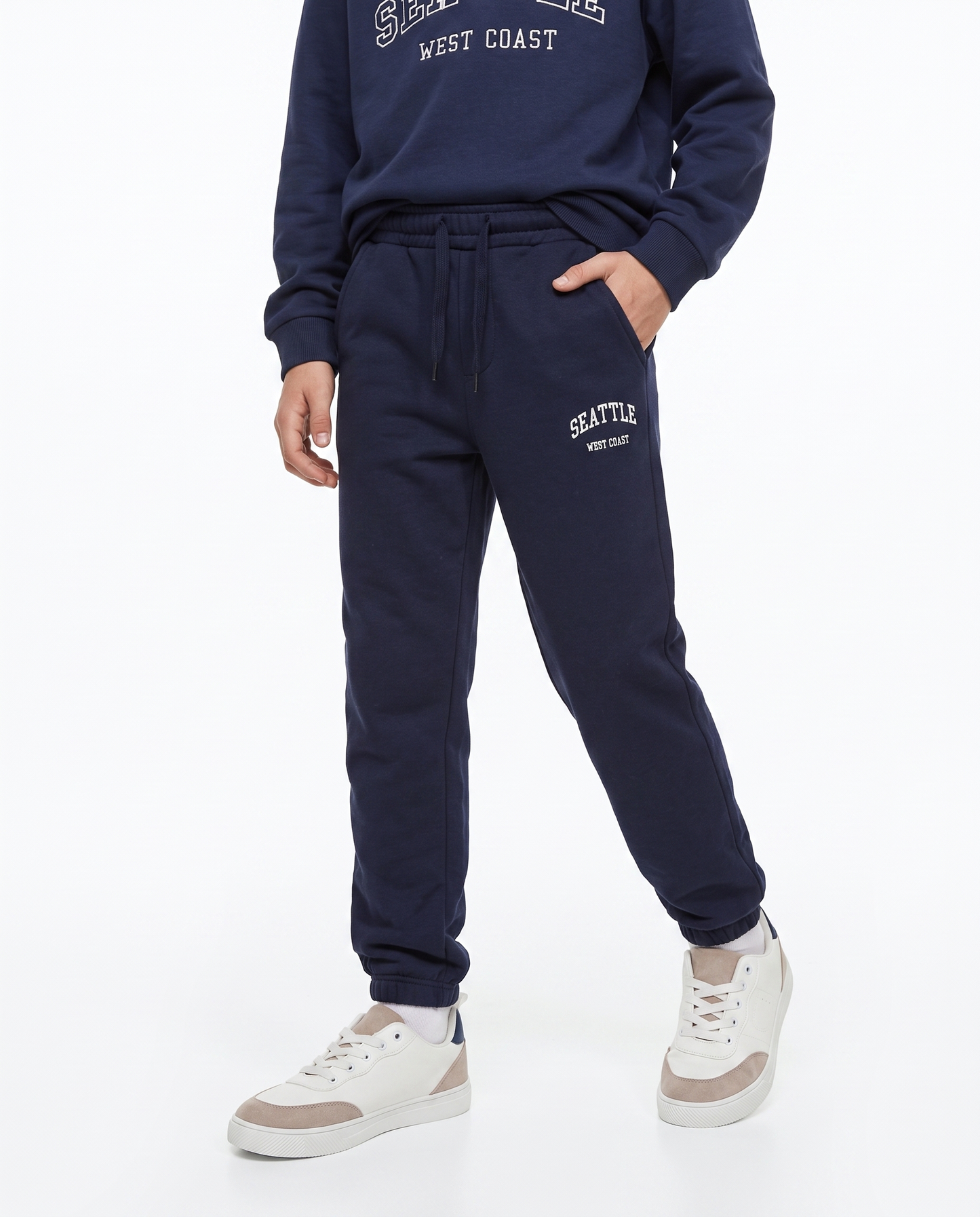 College joggers with embroidery and pockets - Blue