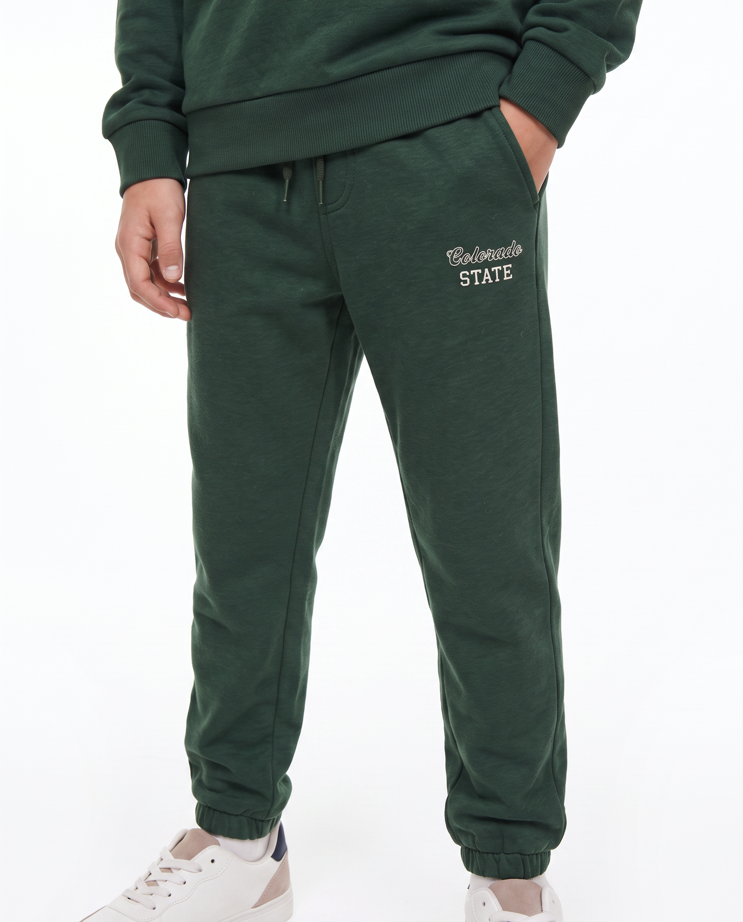 College joggers with embroidery and pockets - Green