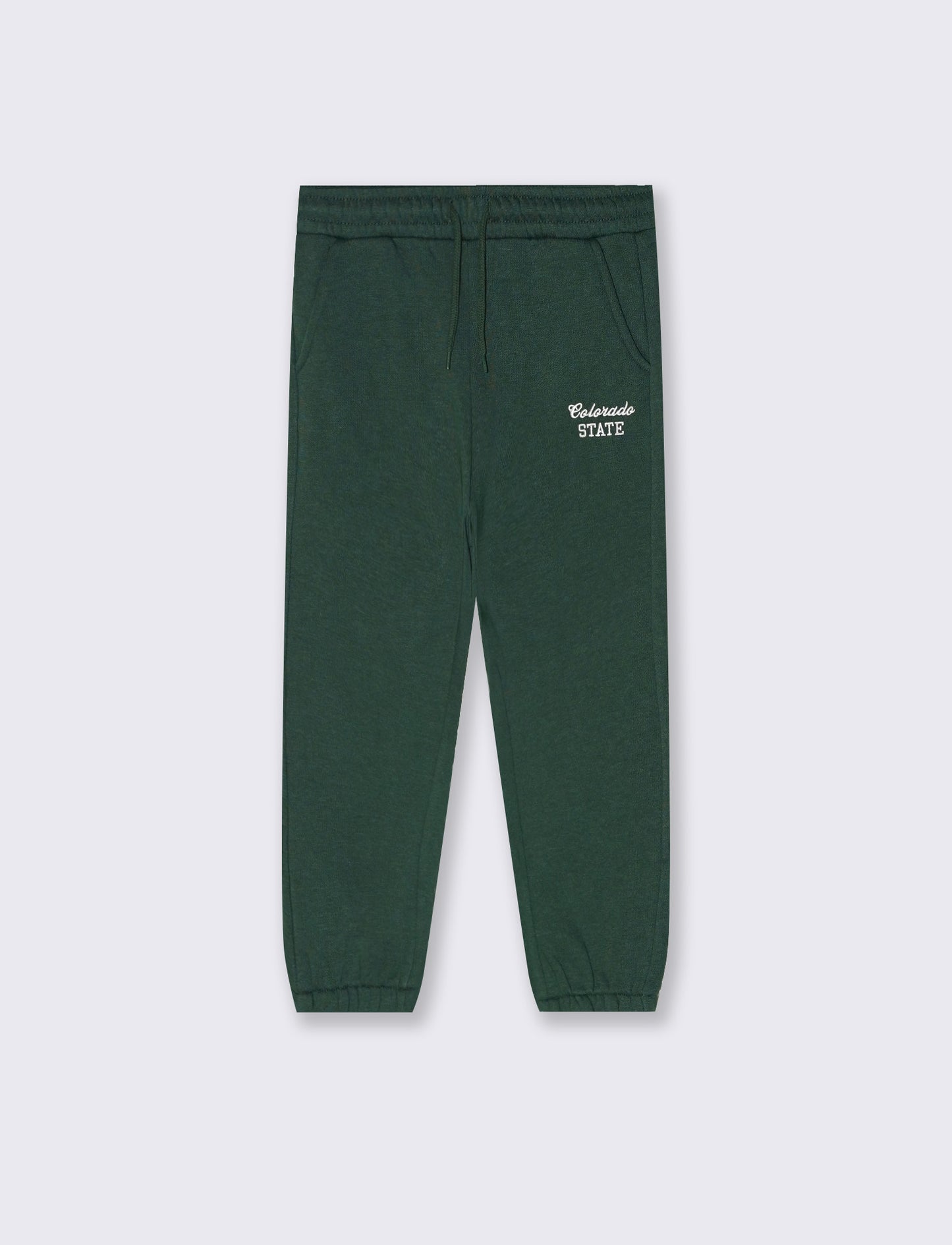 Jogger college con ricamo e tasche - Verde abete