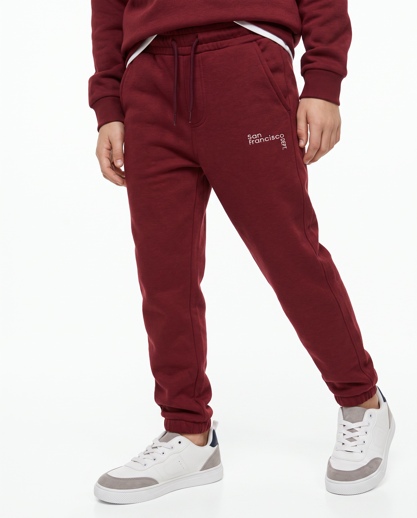 College joggers with embroidery and pockets - Red