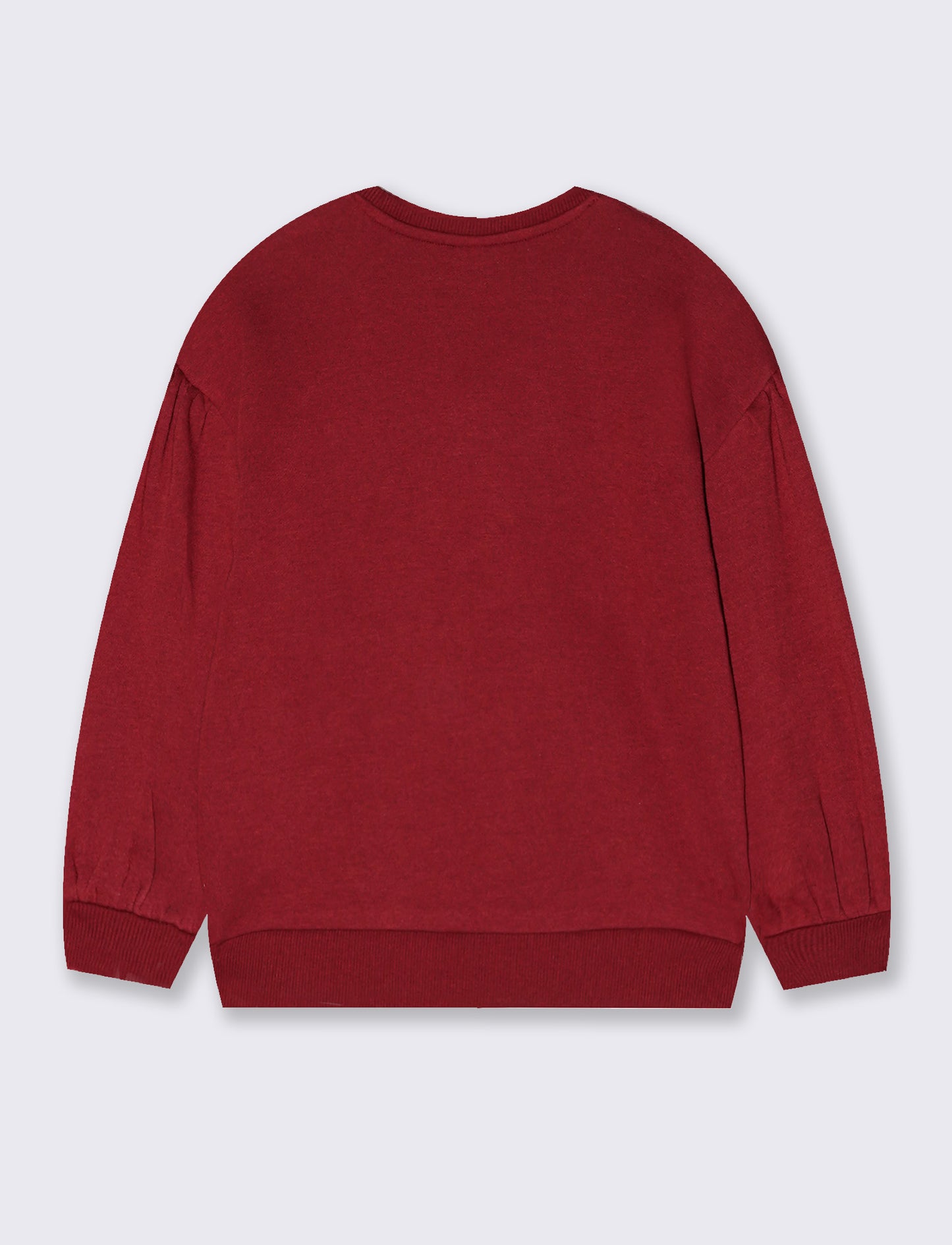 Oversized sweatshirt with embossed embroidery for girls - Red