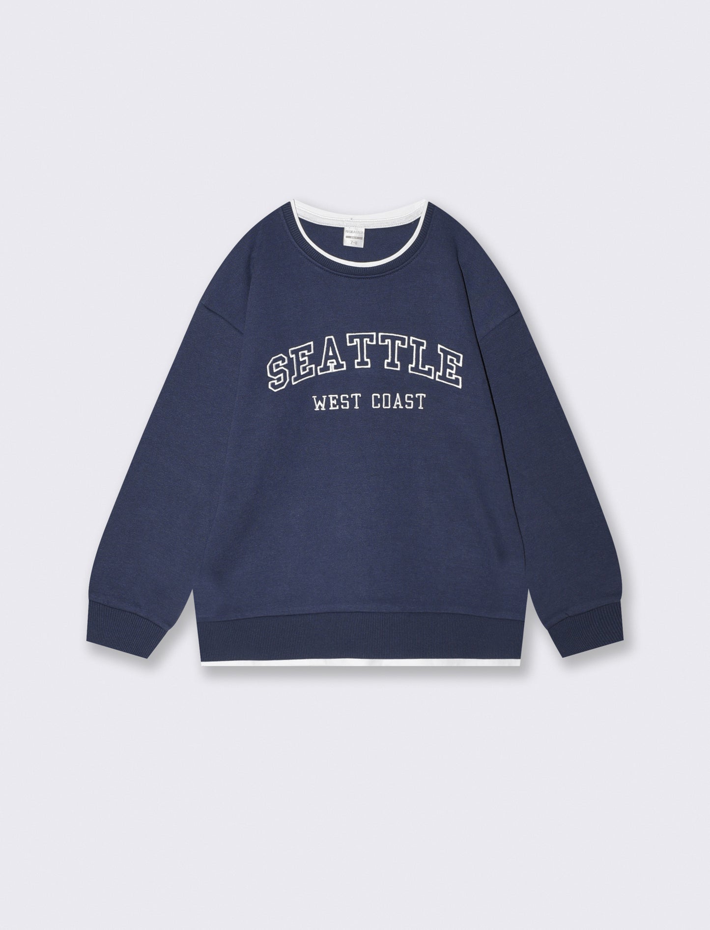 Crewneck sweatshirt with embroidery and comfort - Blue