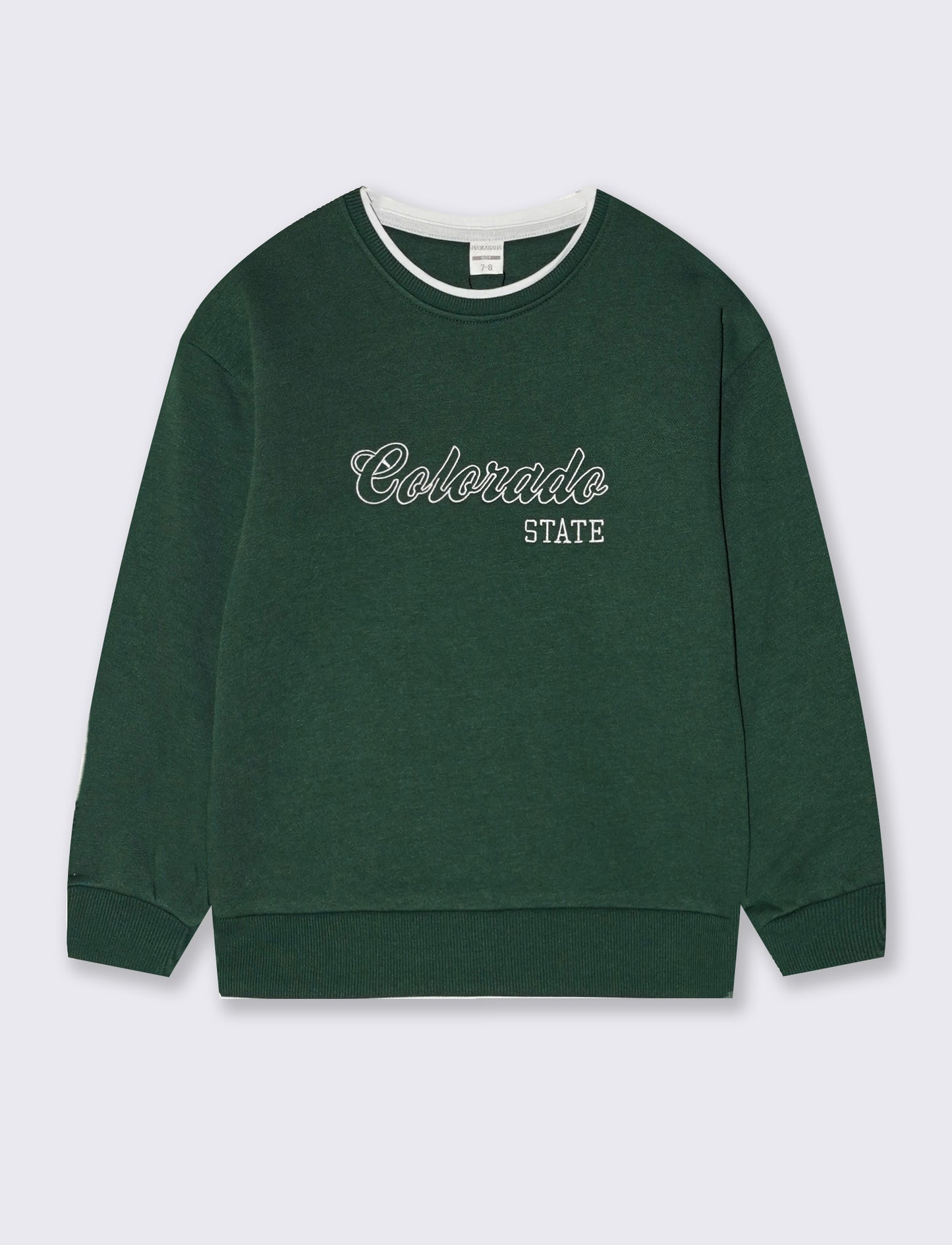 Crewneck sweatshirt with embroidery and comfort - Green