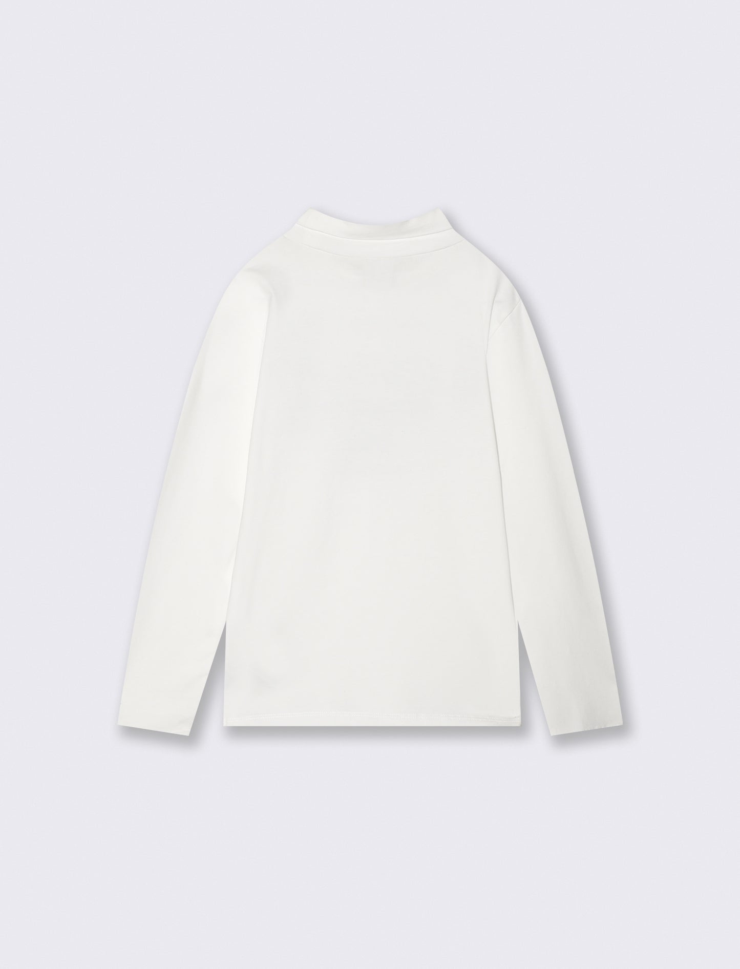 Long Sleeve Cotton Stretch Pullover - White