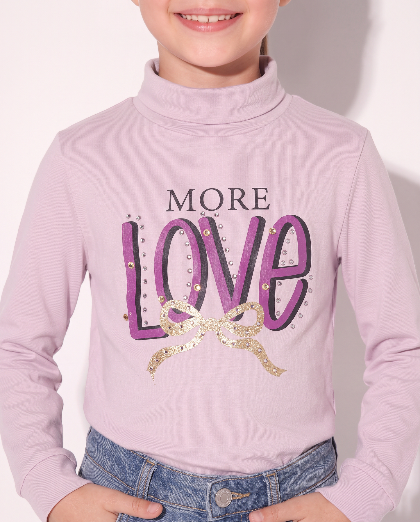 Long Sleeve Cotton Stretch Pullover - Pink