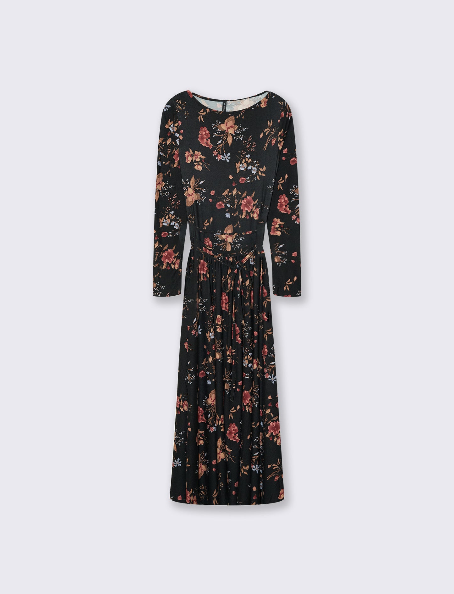 Vestito lungo a manica con arricciatura - var 2