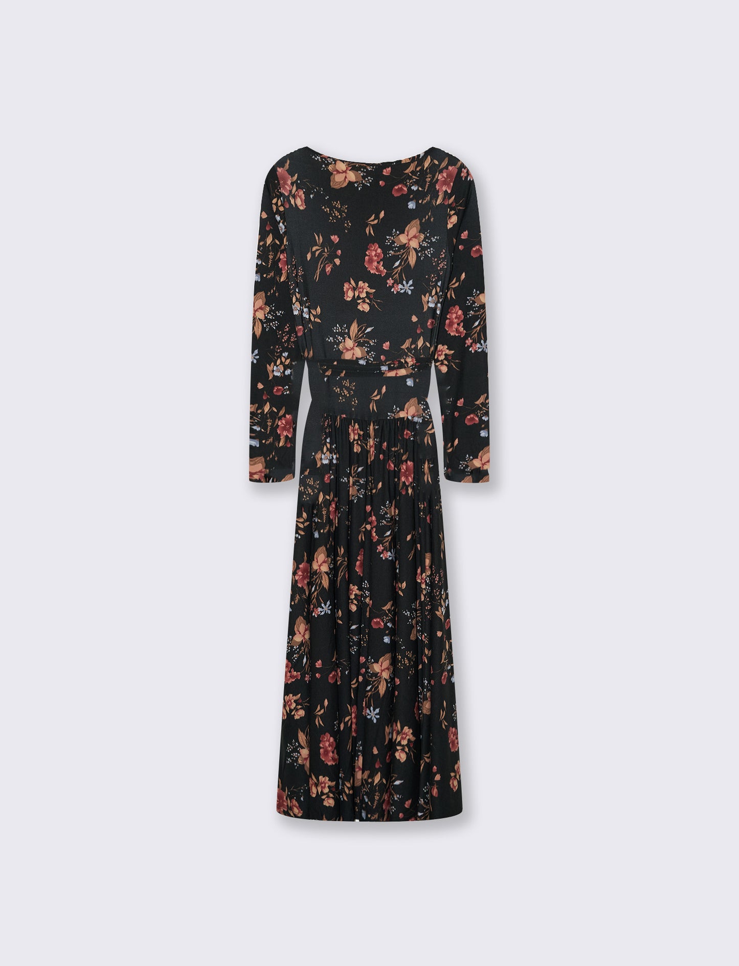 Vestito lungo a manica con arricciatura - var 2