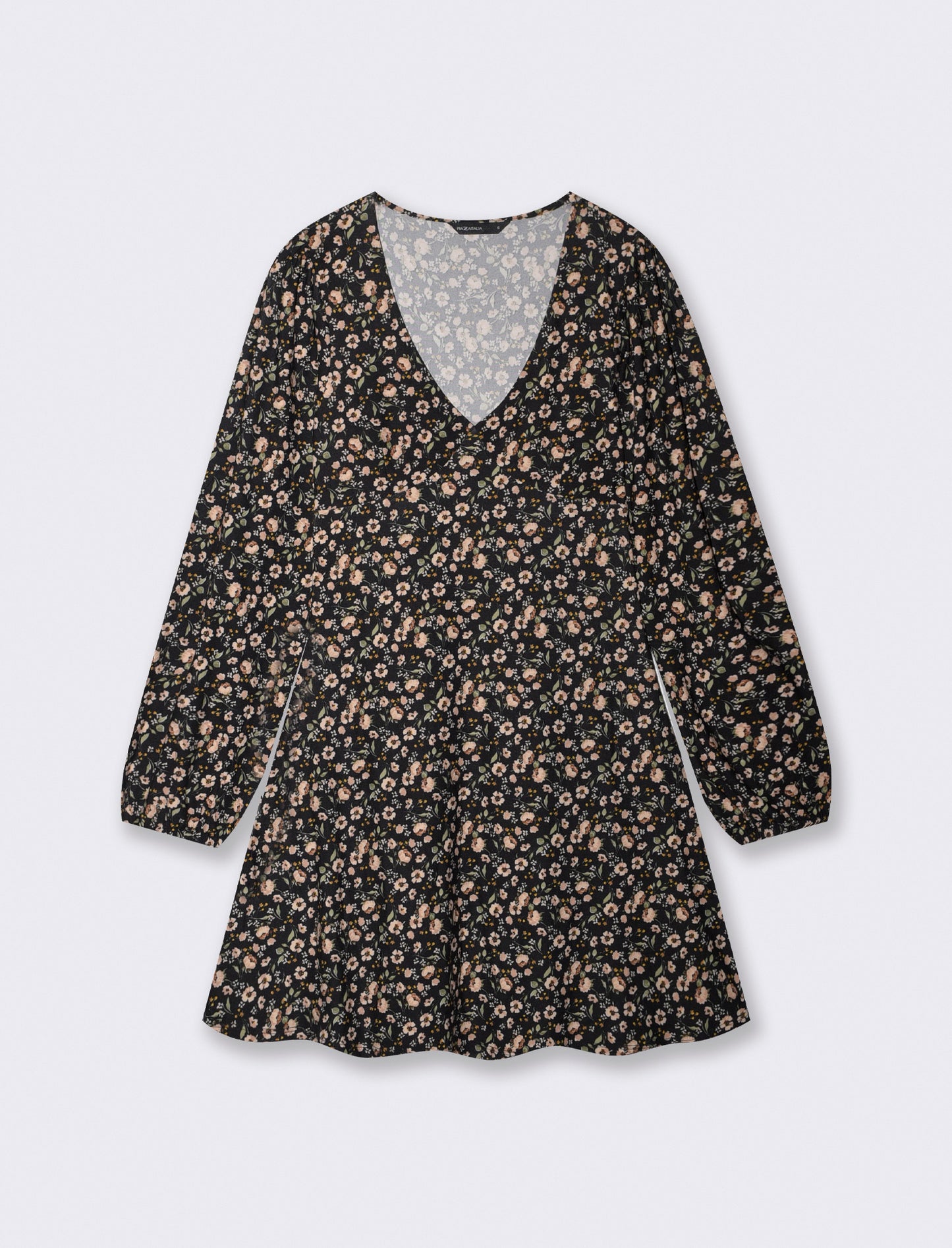 Vestito corto stampato con scollo a V - var 1