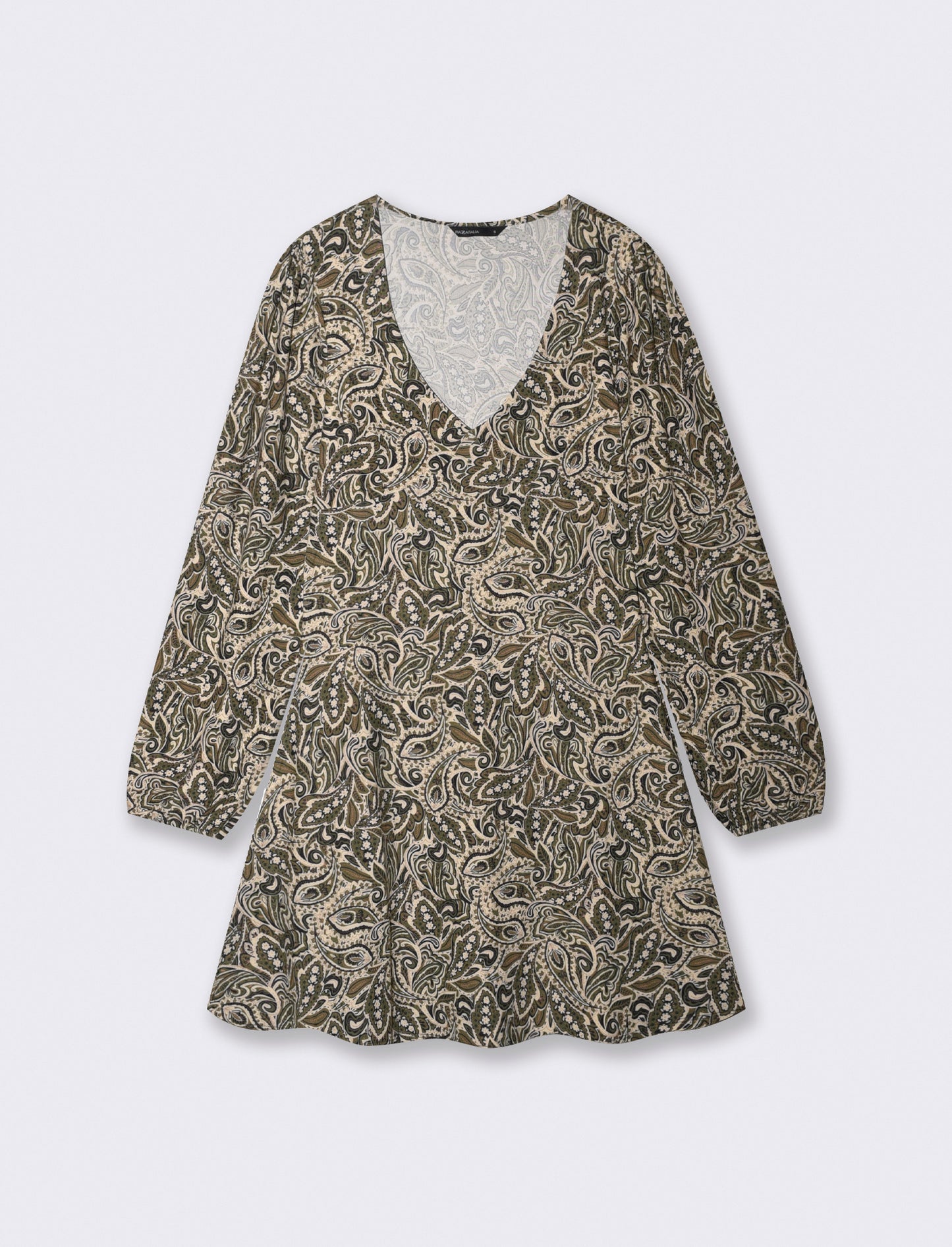 Vestito corto stampato con scollo a V - var 2