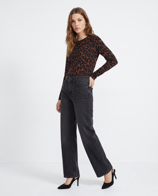 T-shirt manica lunga slim stampata - var 1